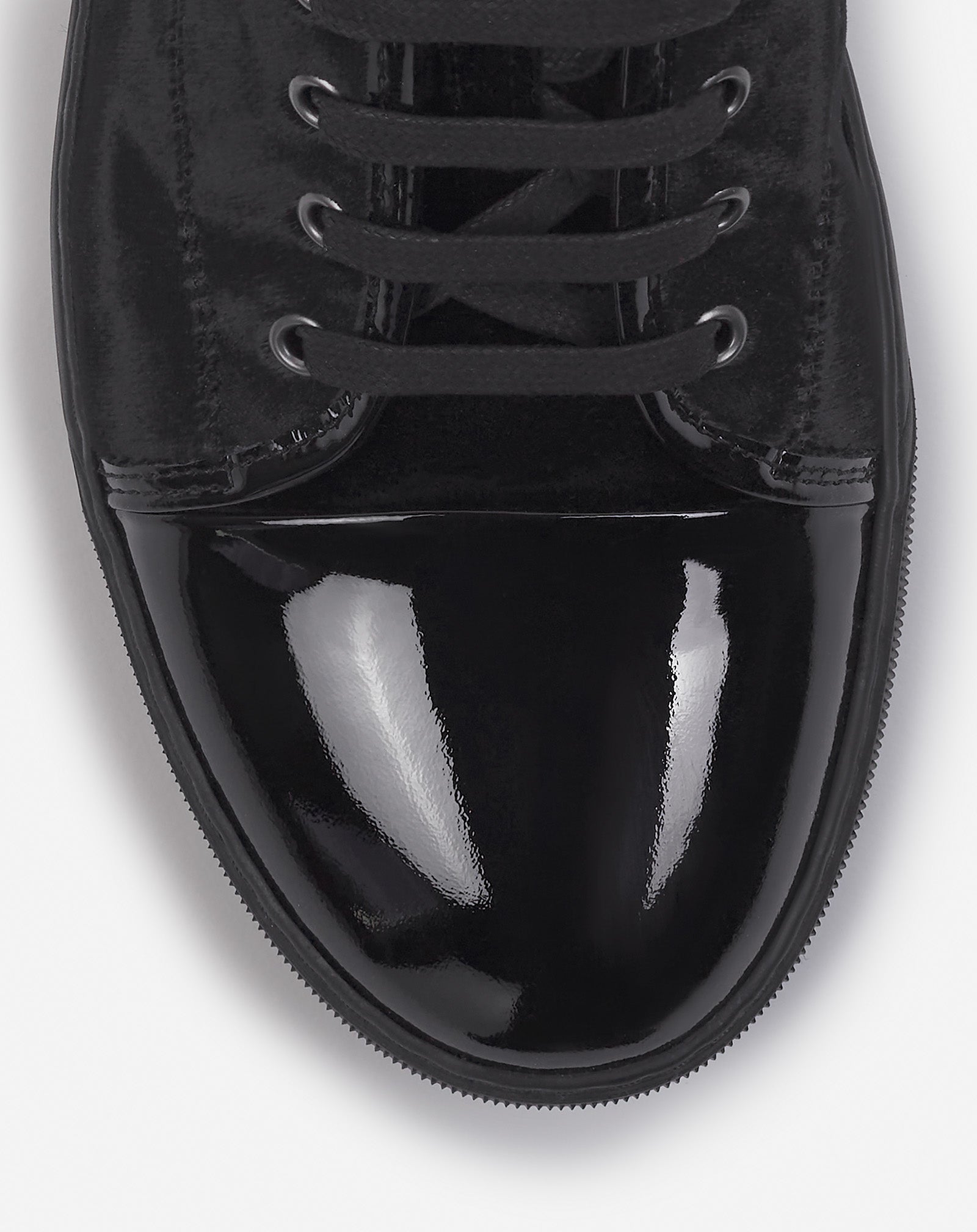 BLACK DBB1 SNEAKERS IN VELVET AND PATENT LEATHER