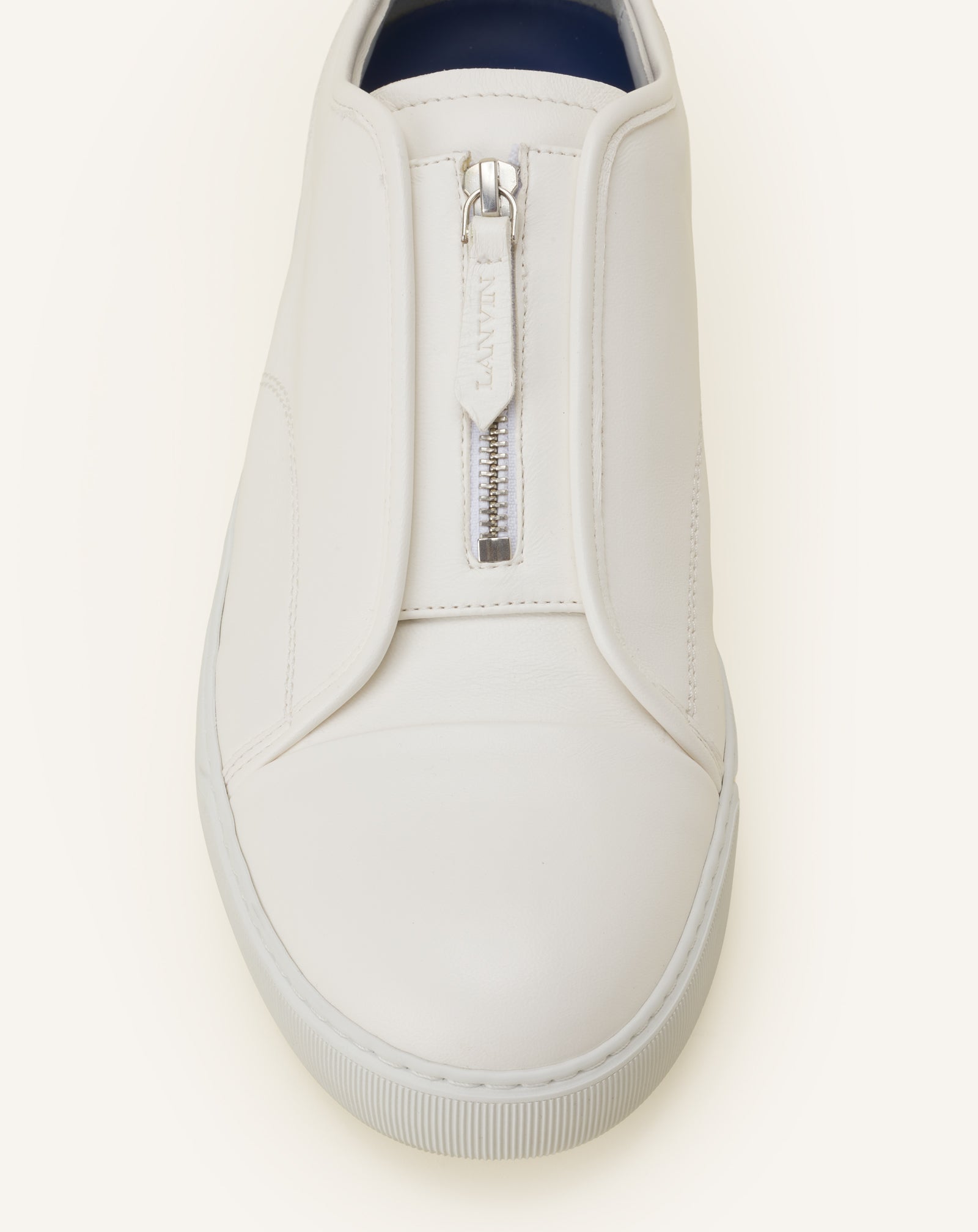 WHITE DBB1 ZIP SNEAKERS IN LEATHER