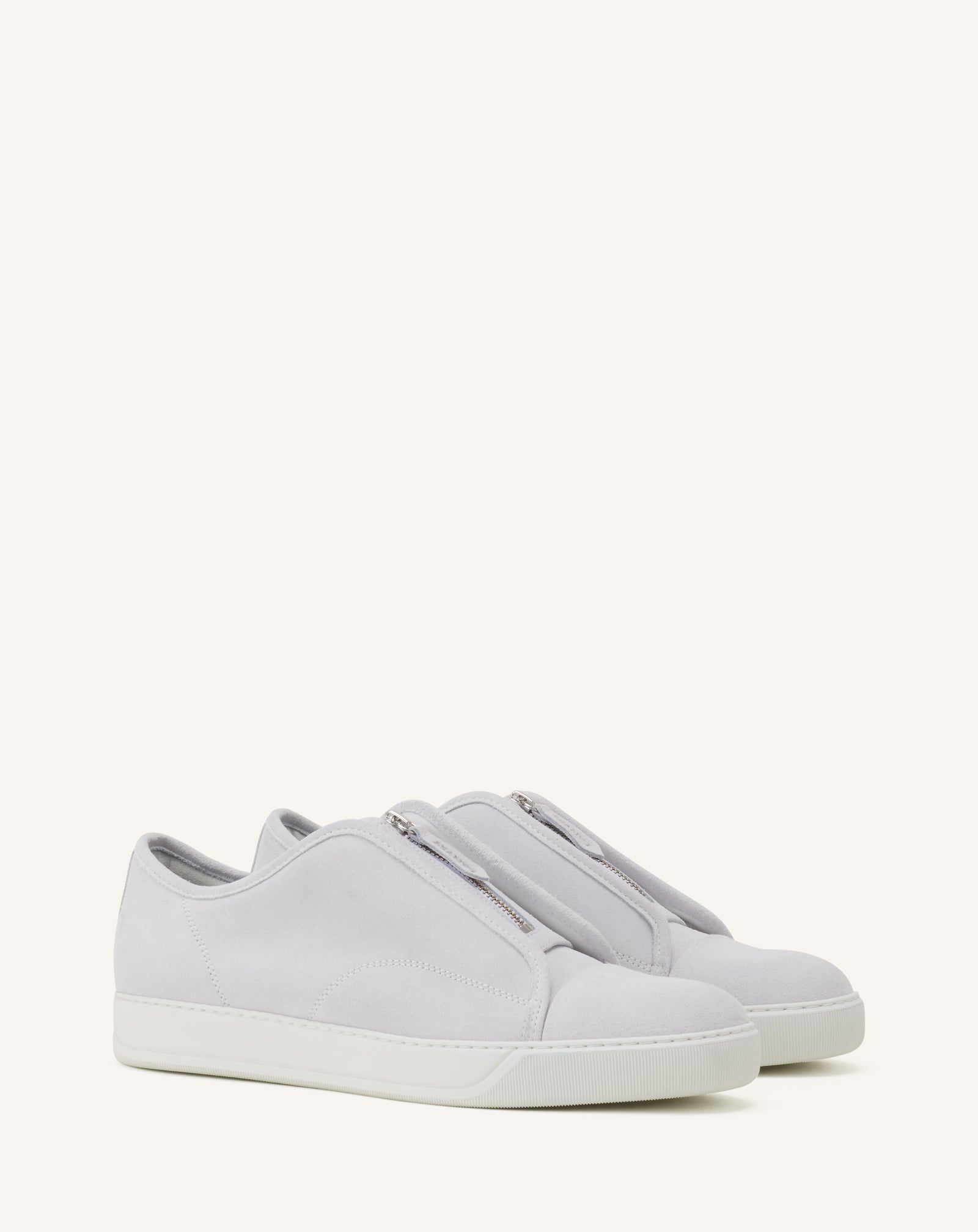 White Dbb1 Zip Sneakers In Suede | Lanvin