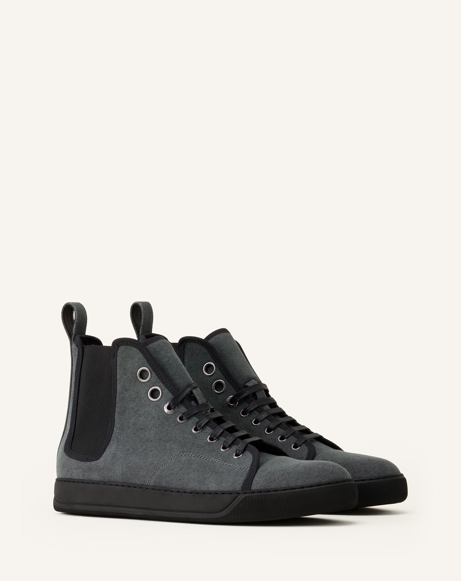 Black Dbb1 Sneakers High Top In Canvas | Lanvin
