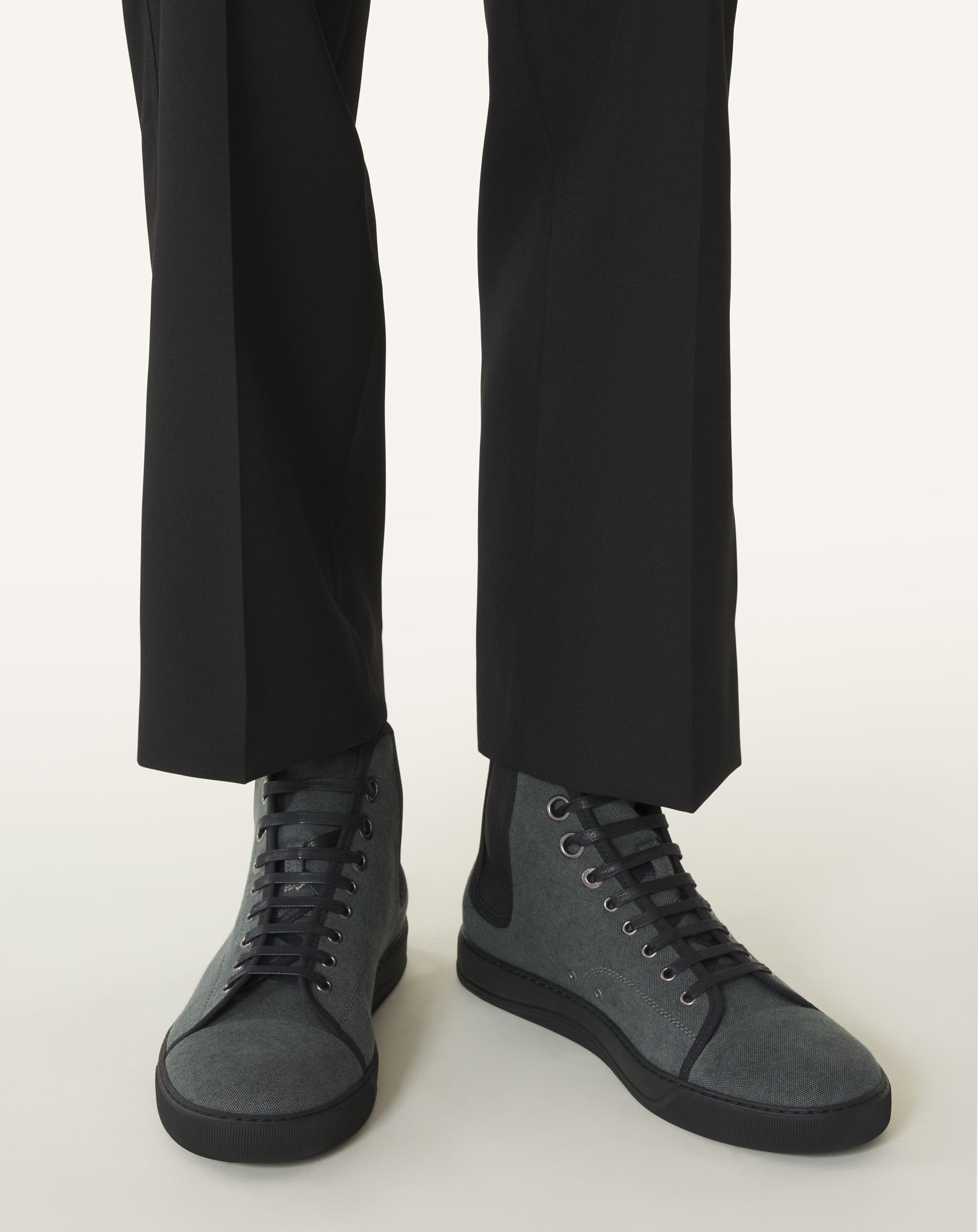 Black Dbb1 Sneakers High Top In Canvas | Lanvin