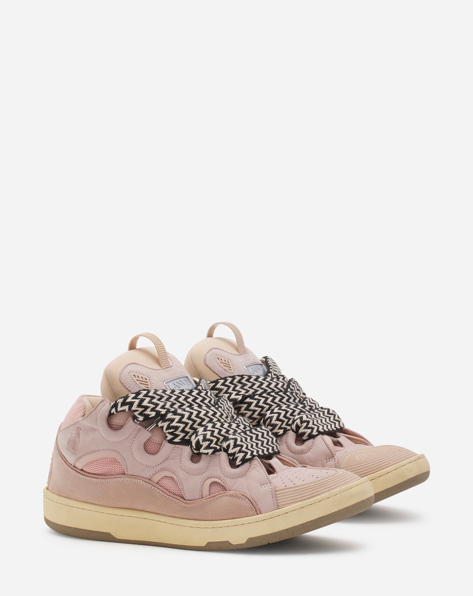 LEATHER CURB SNEAKERS PINK | Lanvin – LANVIN