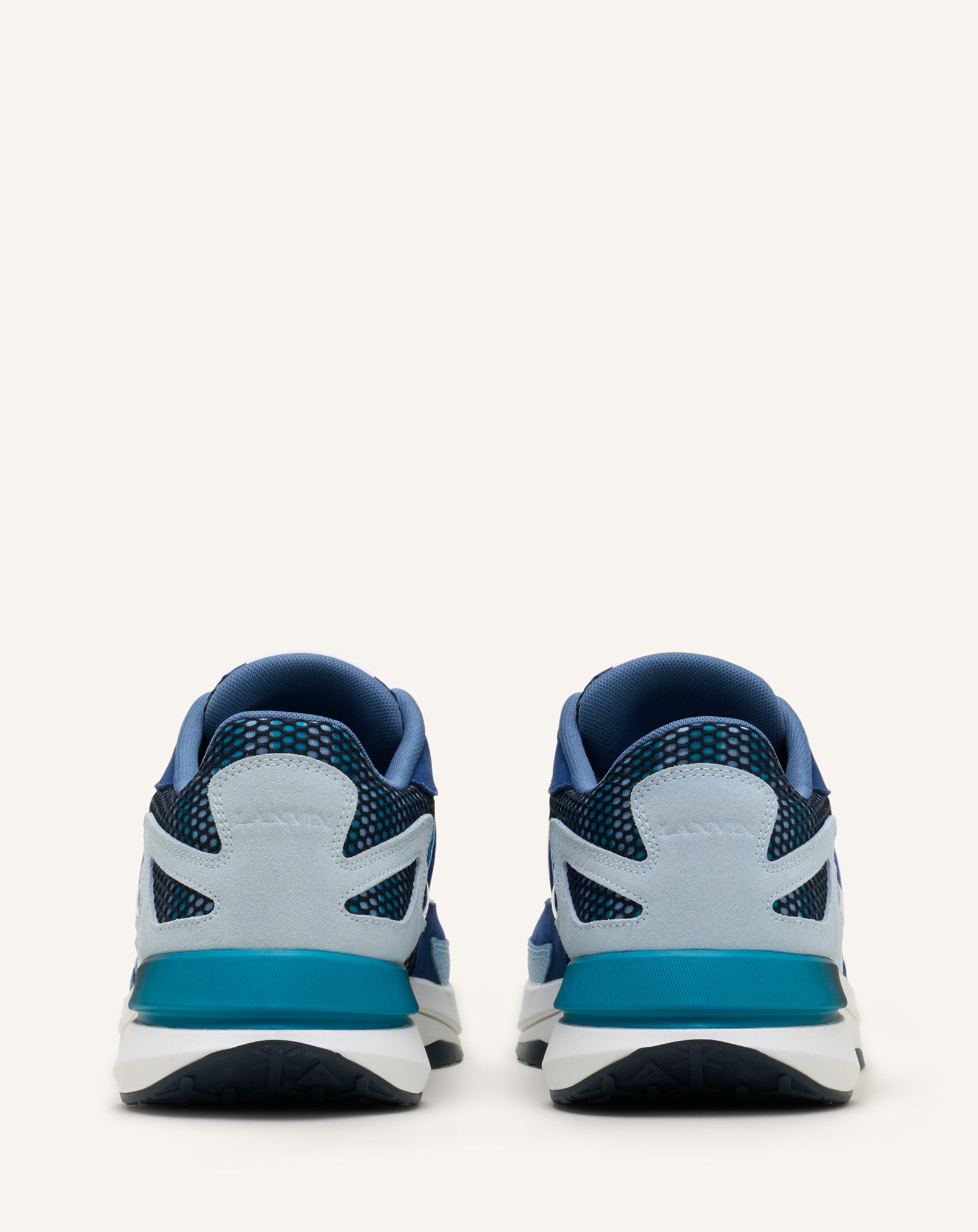 Sneakers Jla En Mesh Et Cuir Métallisé Blue | Lanvin