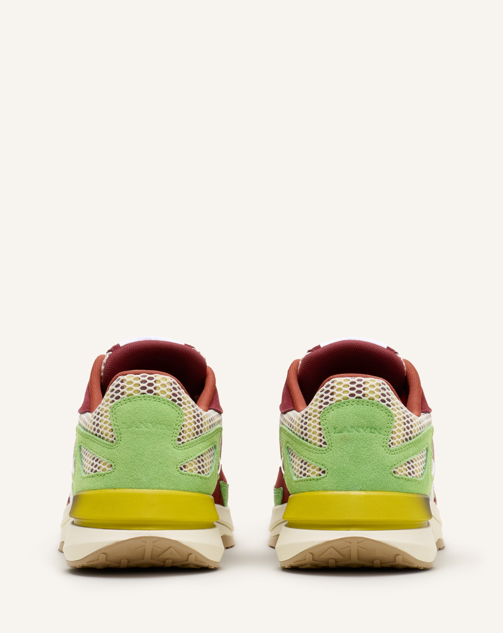 Red Jla Sneakers In Mesh And Metallic Leather | Lanvin