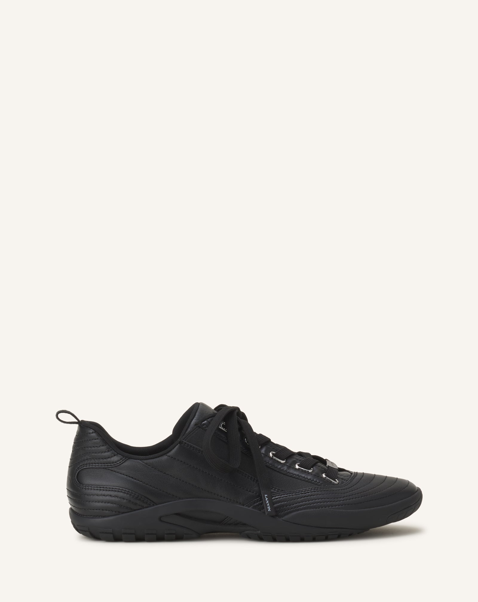 BLACK LNV2 SNEAKERS IN LEATHER