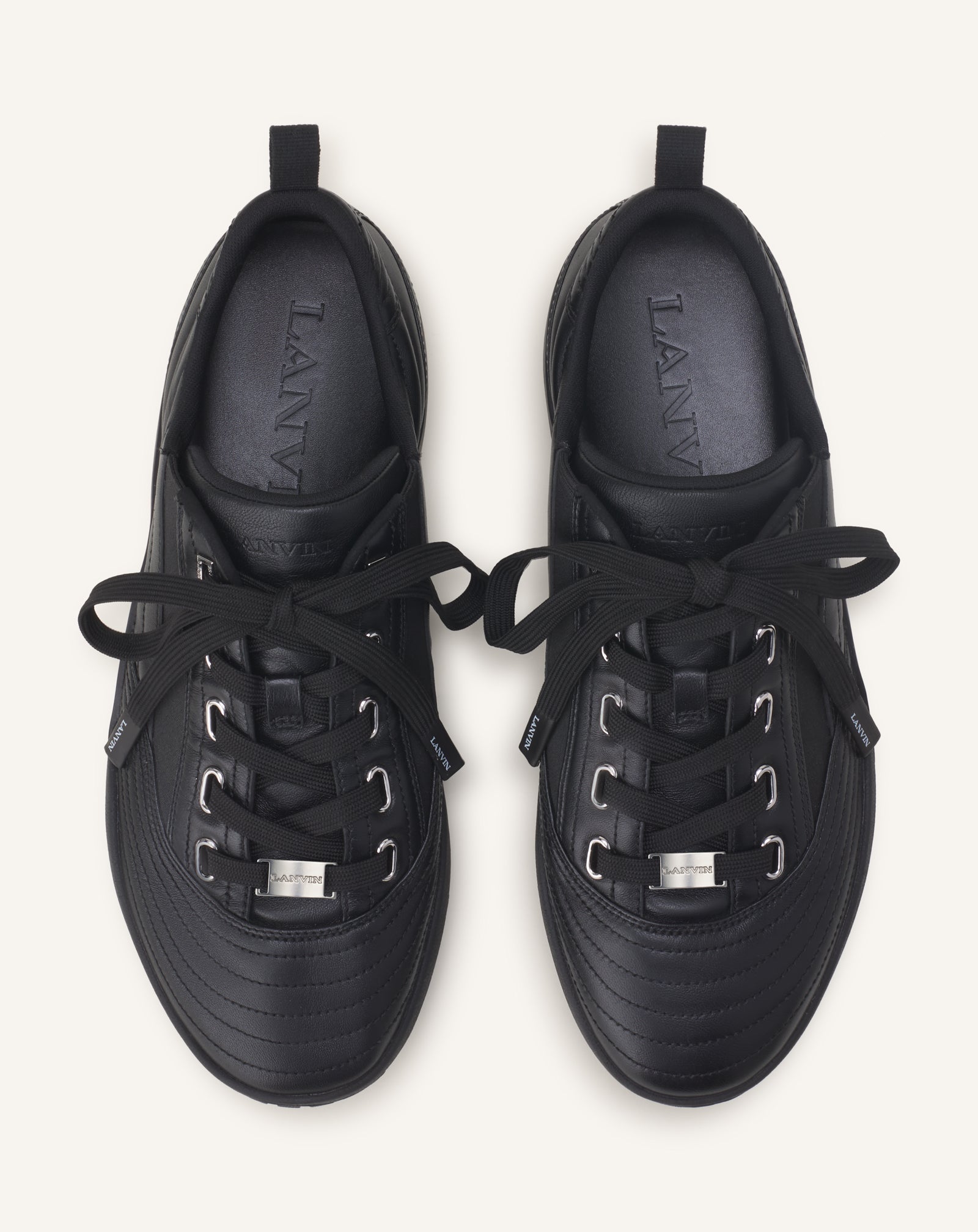 BLACK LNV2 SNEAKERS IN LEATHER
