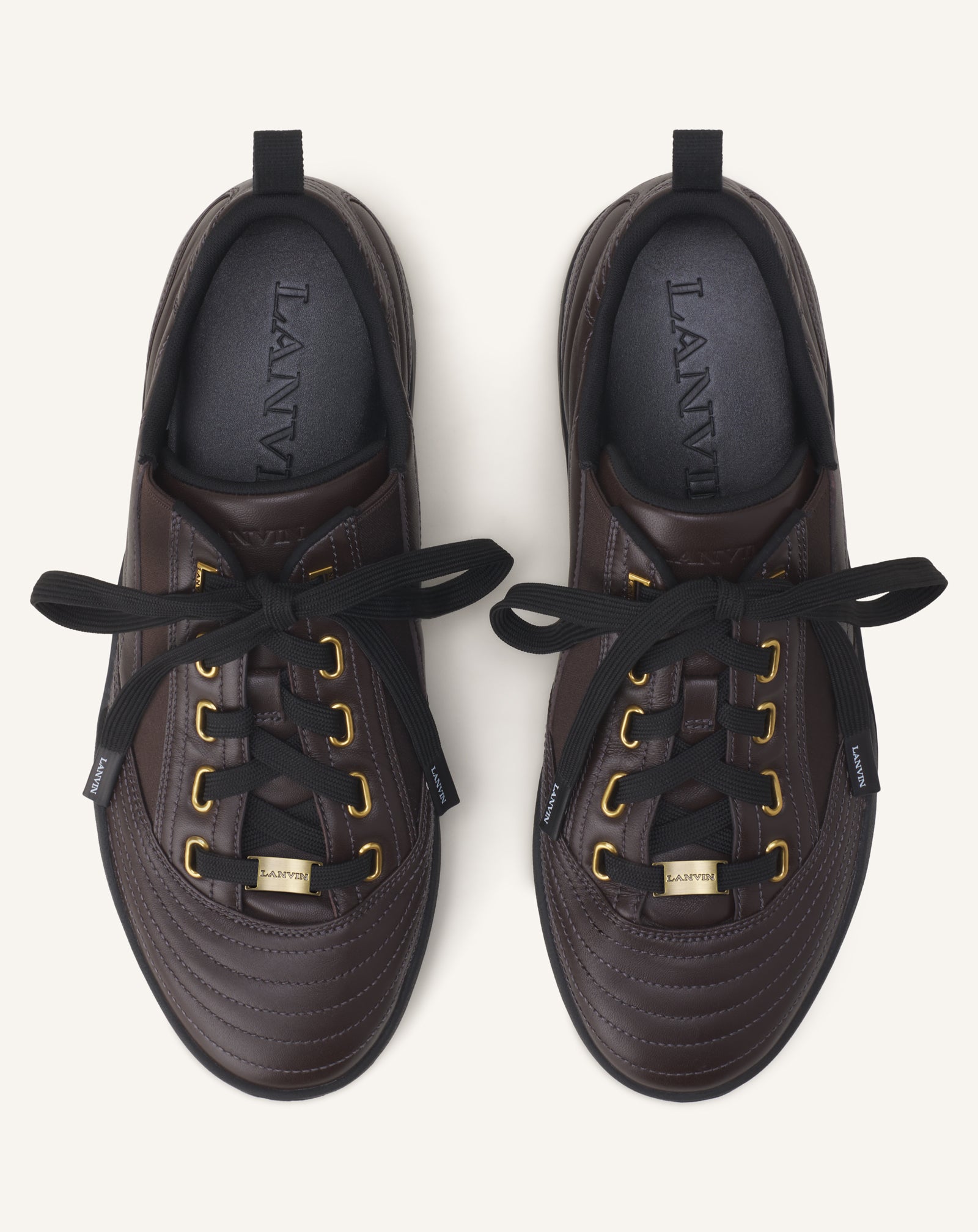 BROWN LNV2 SNEAKERS IN LEATHER