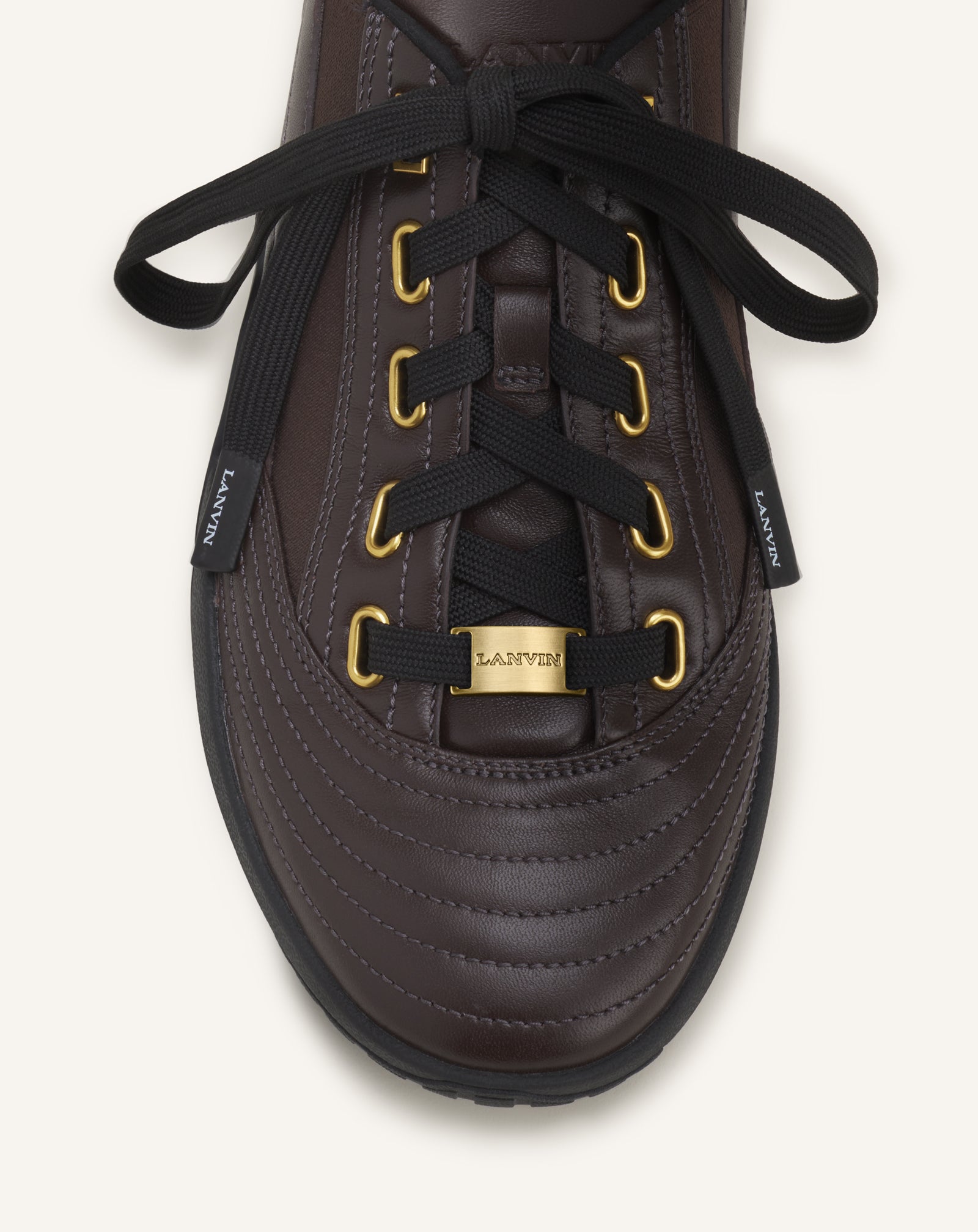 BROWN LNV2 SNEAKERS IN LEATHER