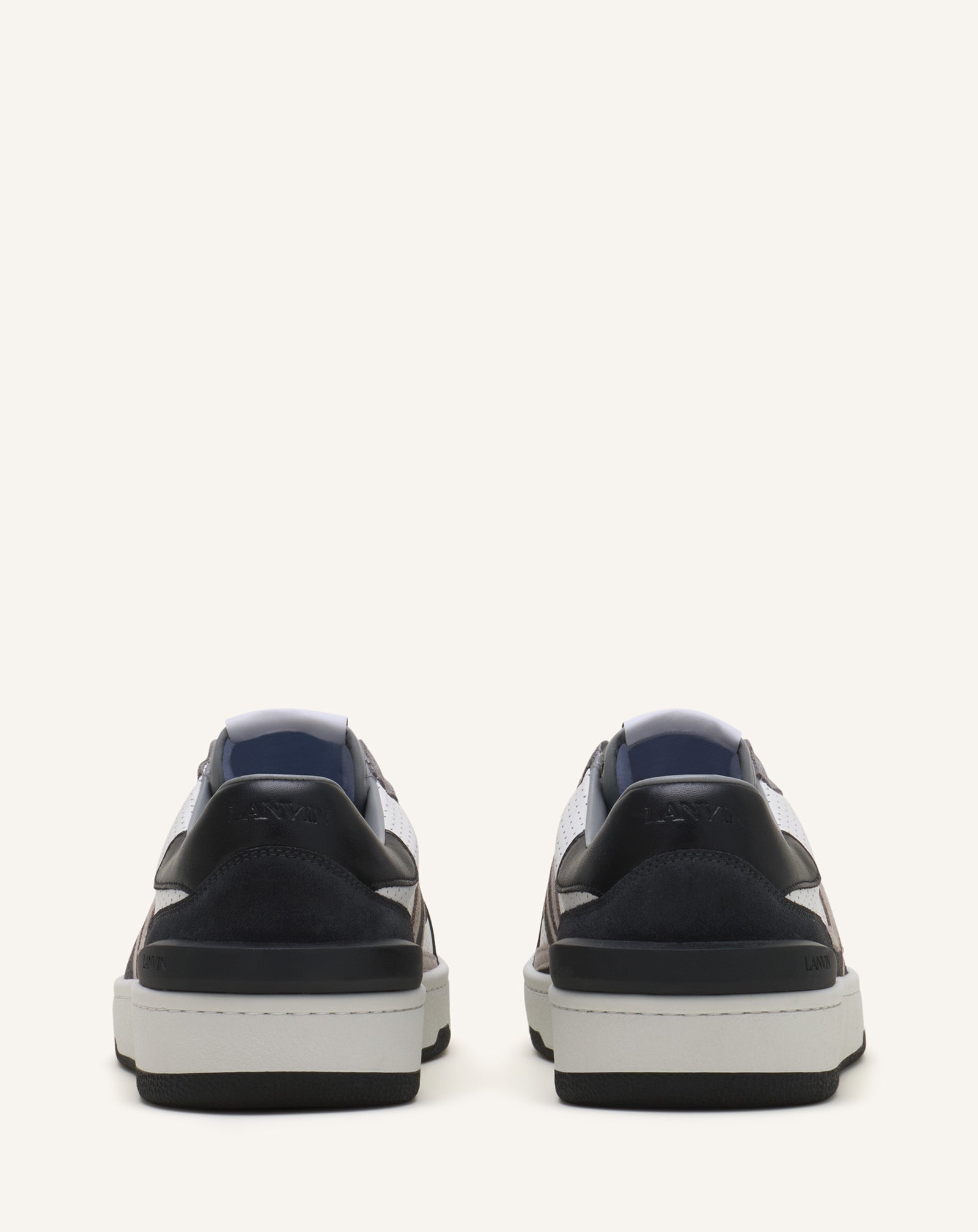 Black Clay Sneakers In Perforated Leather And Suede | Lanvin