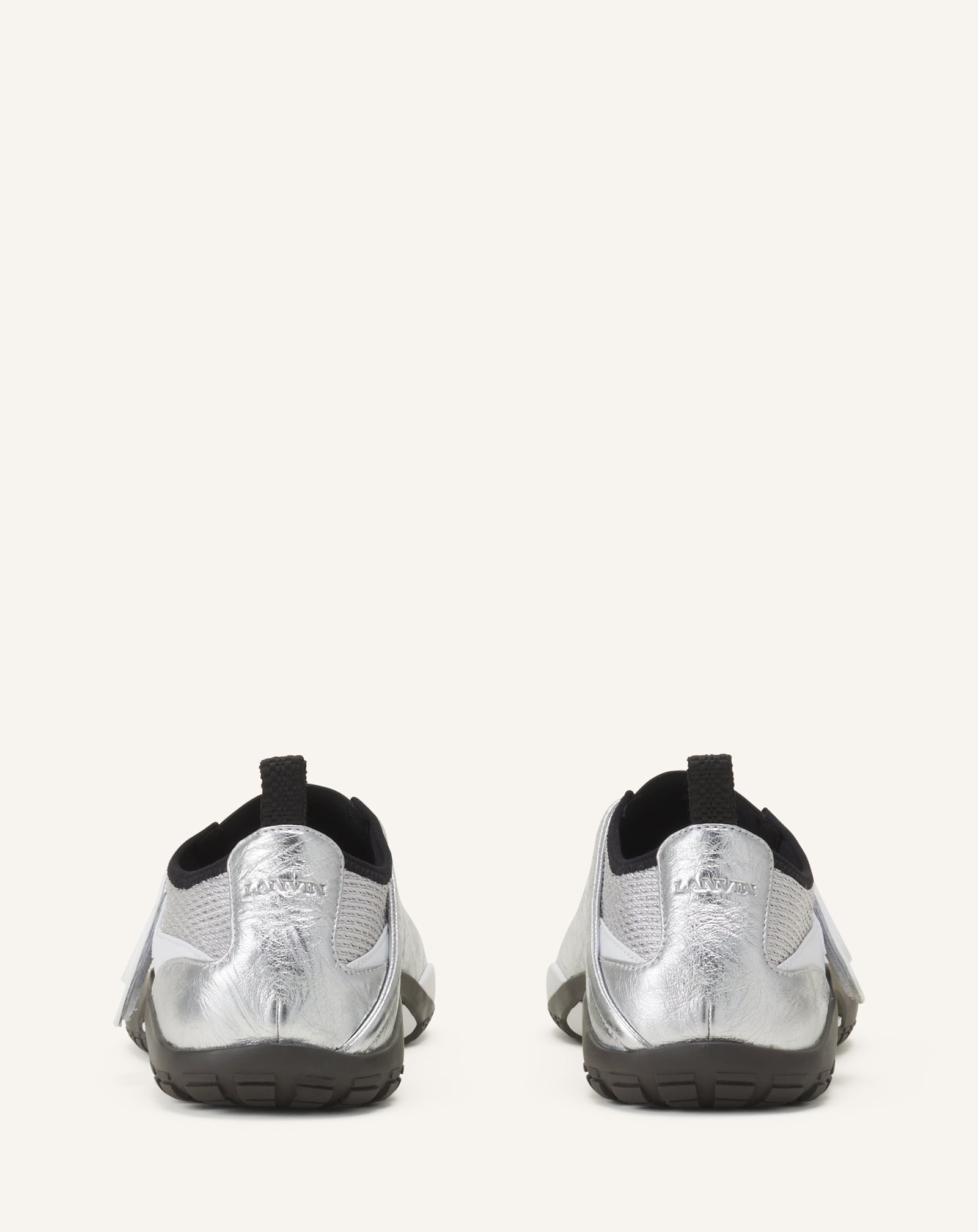 Lnv1 Sneakers In Crinkled Metallic Leather | Lanvin