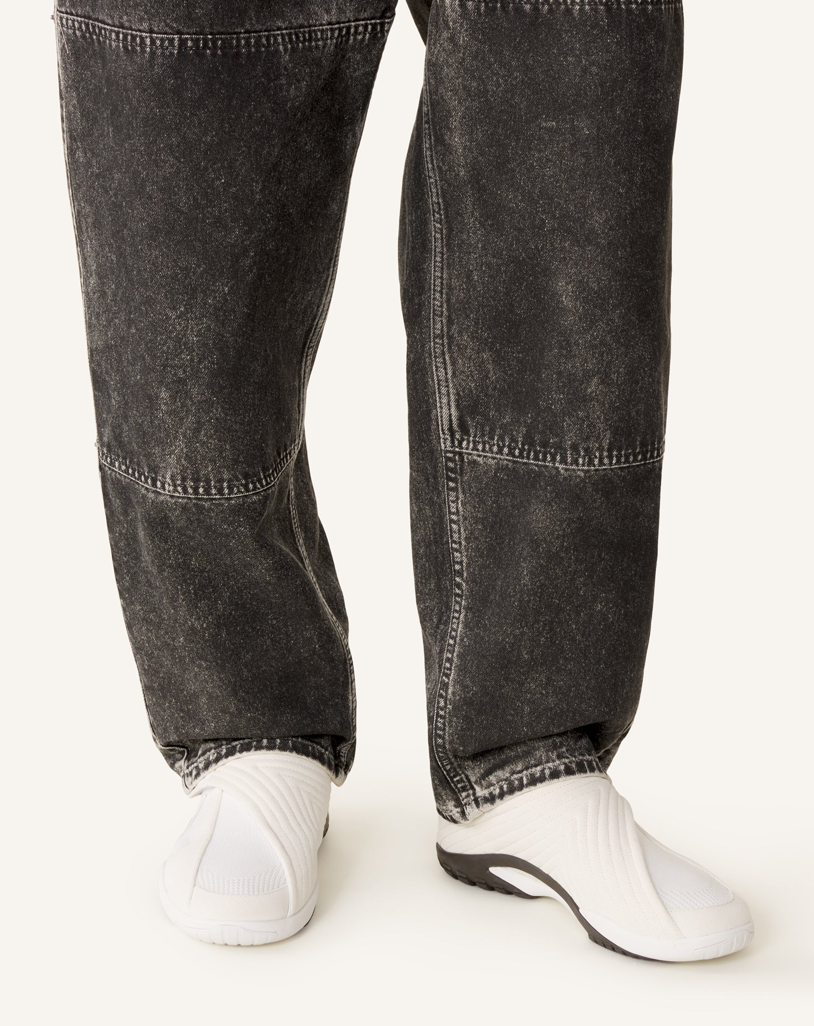 White Lnv1 Sneakers In Knit And Suede | Lanvin