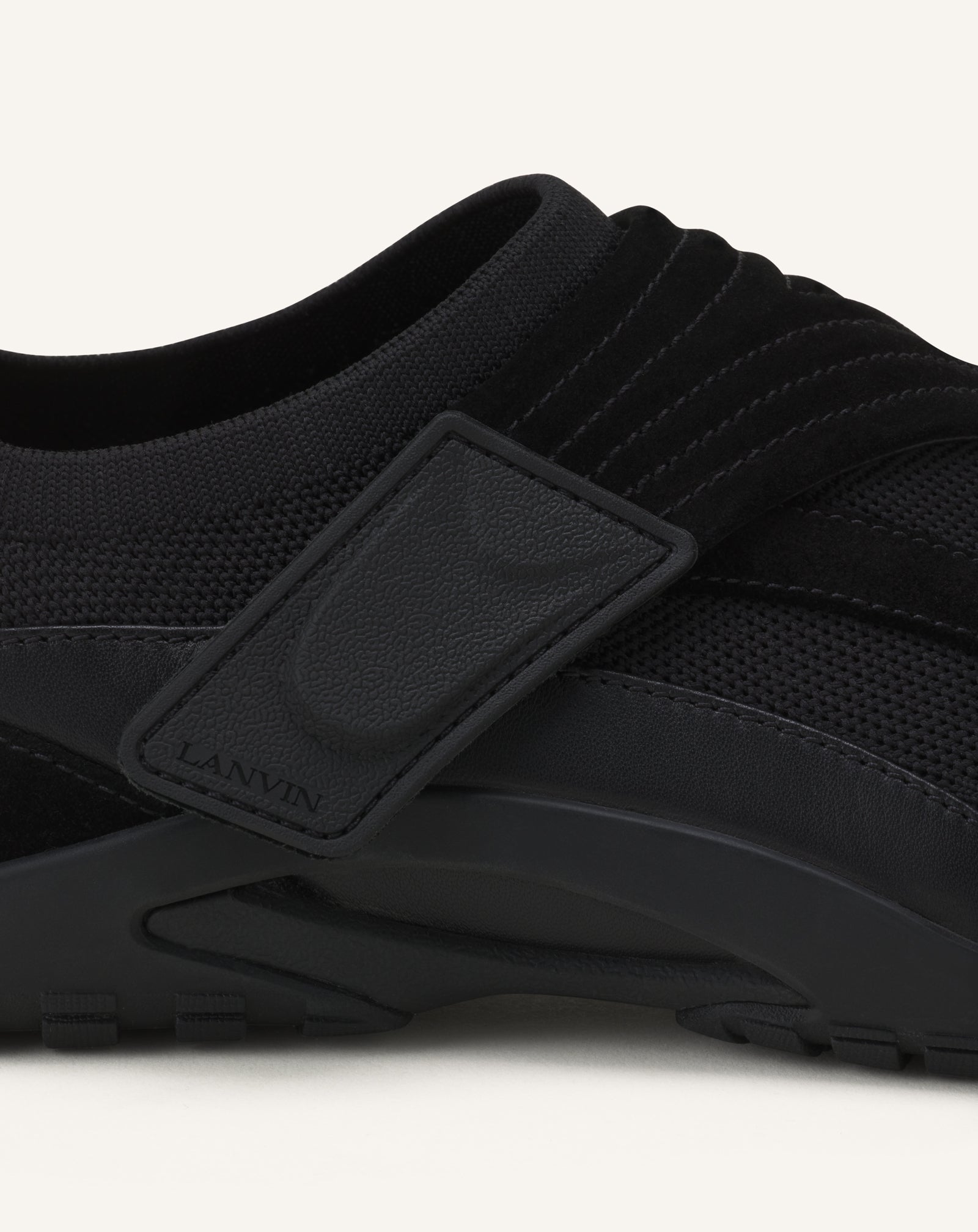 Black Lnv1 Sneakers In Knit And Suede | Lanvin