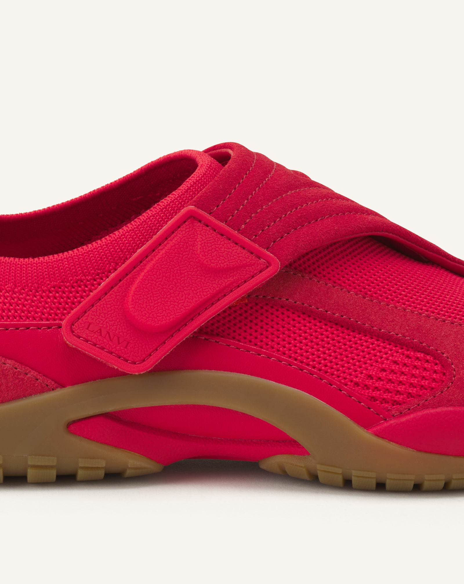 Red Lnv1 Sneakers In Knit And Suede | Lanvin