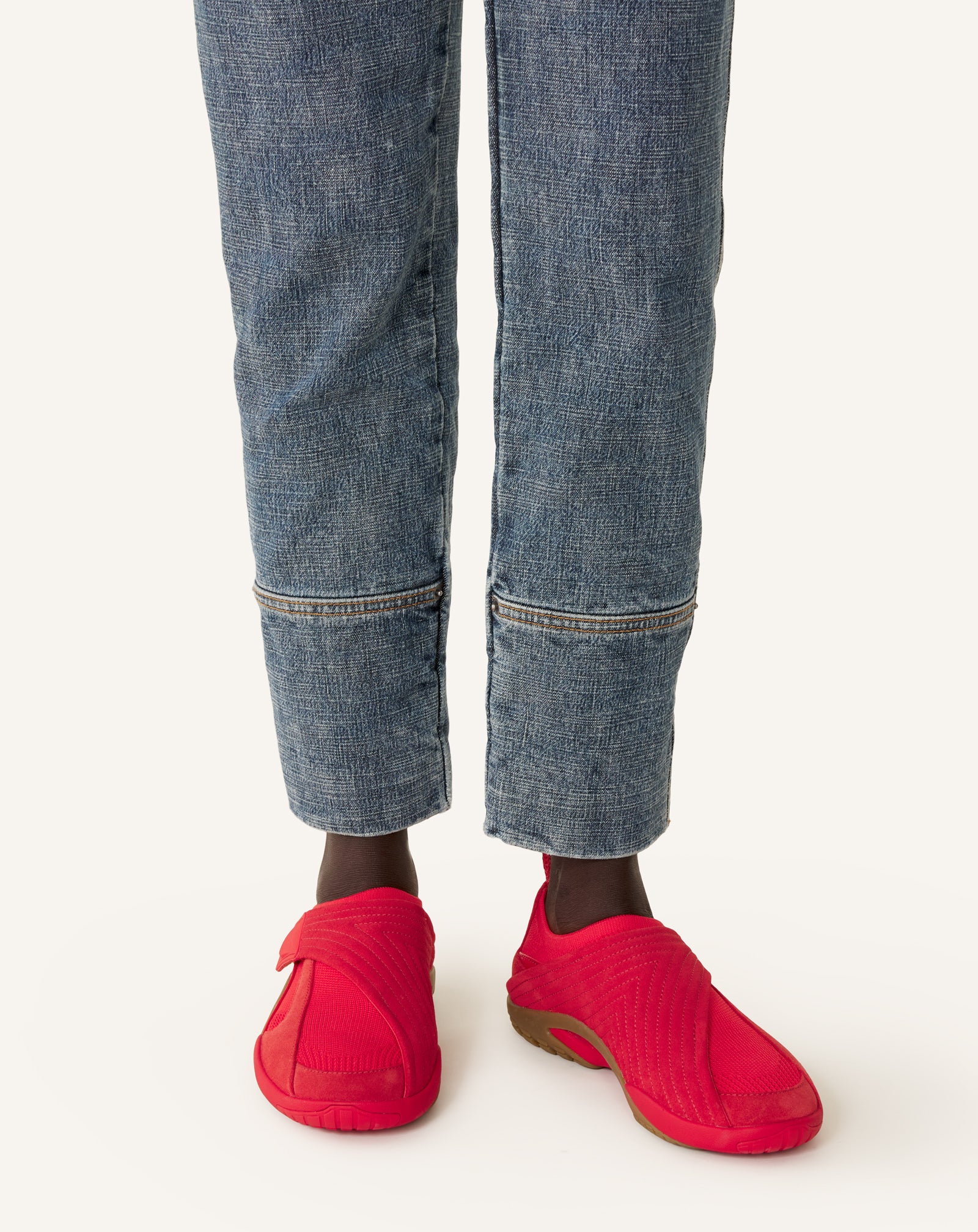 Sneaker Lnv1 En Suede Tricote Red | Lanvin