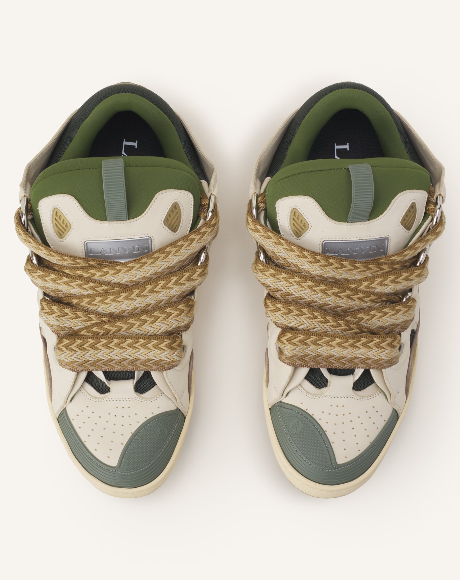 WHITE CURB SNEAKERS IN LEATHER
