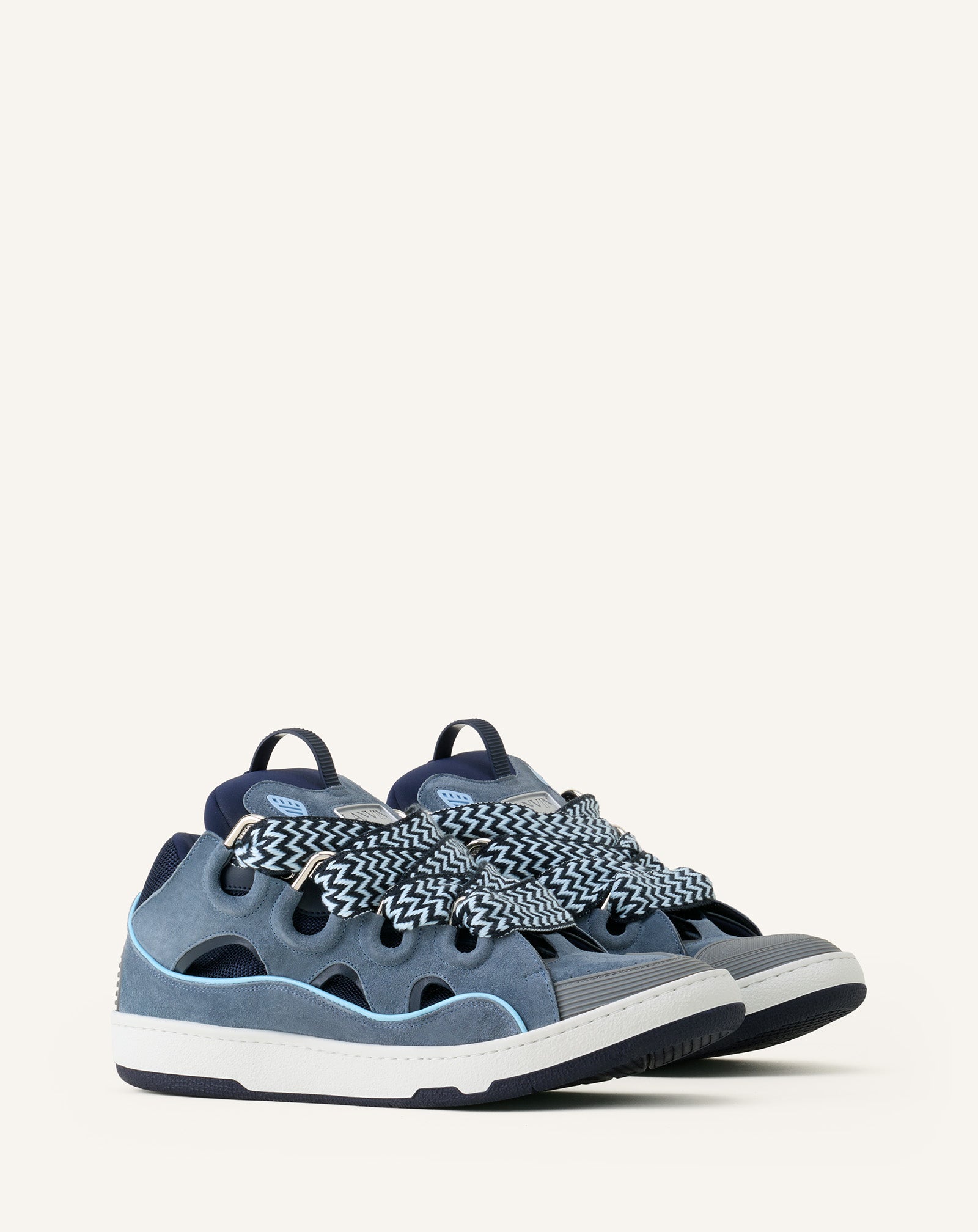 Grey Curb Leather Sneakers | Lanvin