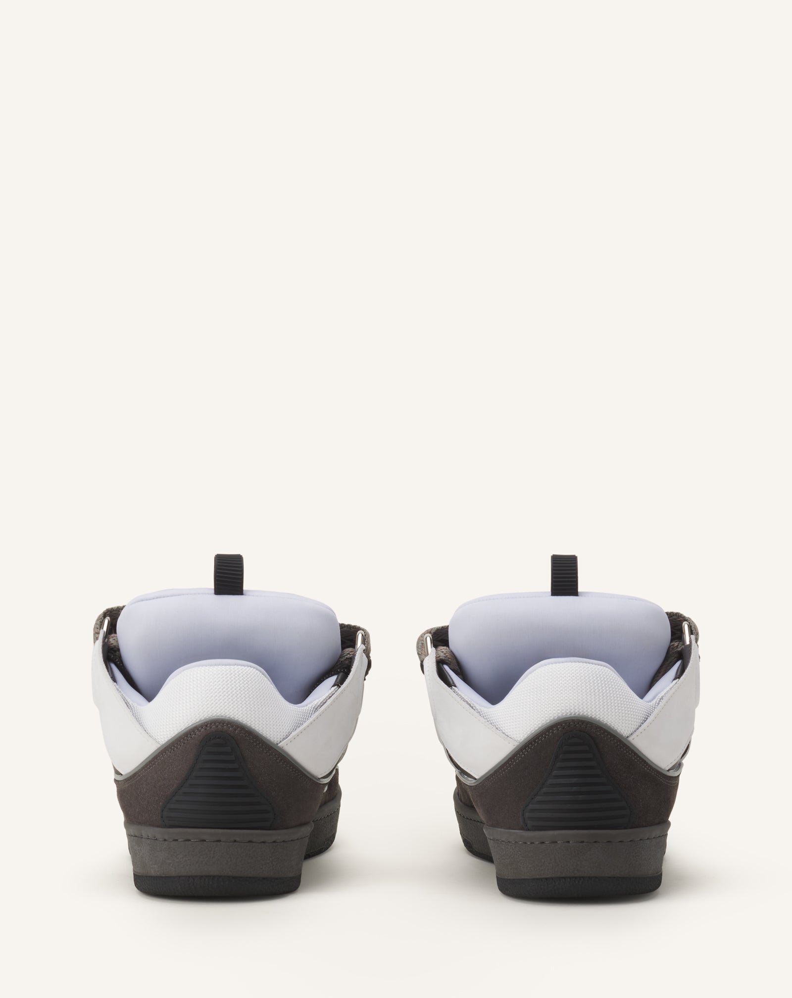 GREY CURB SNEAKERS IN LEATHER