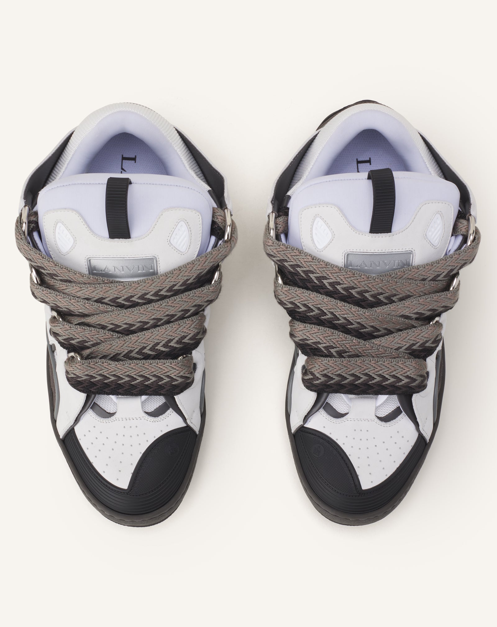 GREY CURB SNEAKERS IN LEATHER