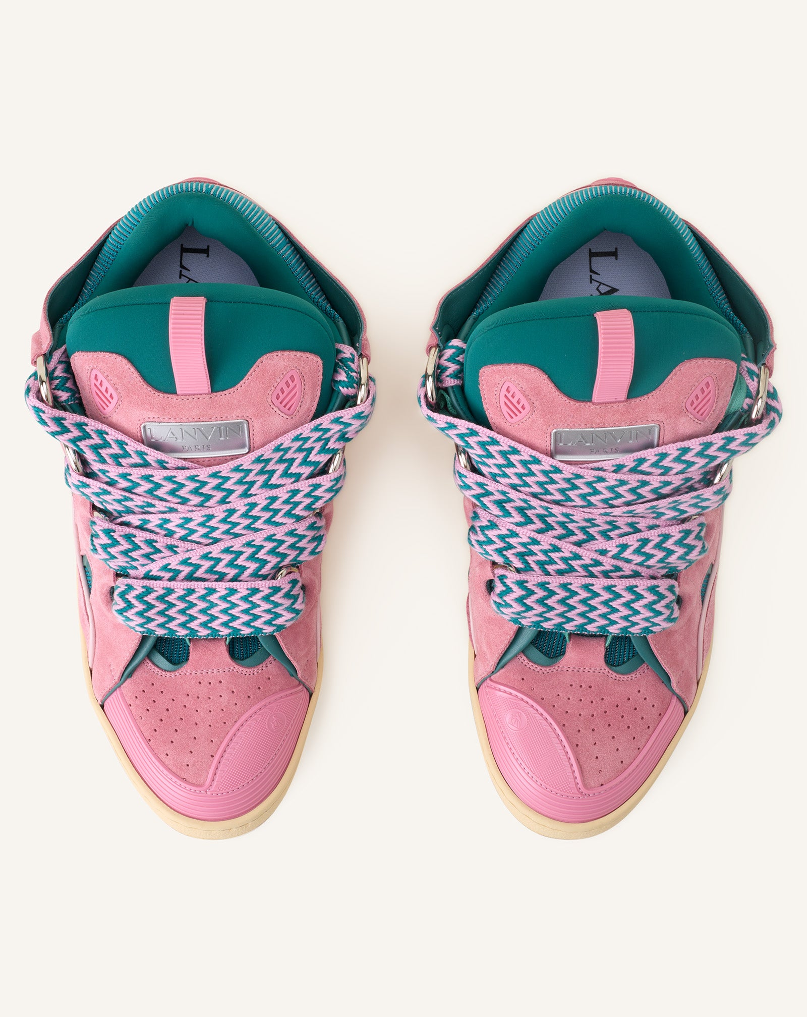 GREEN CURB LEATHER SNEAKERS