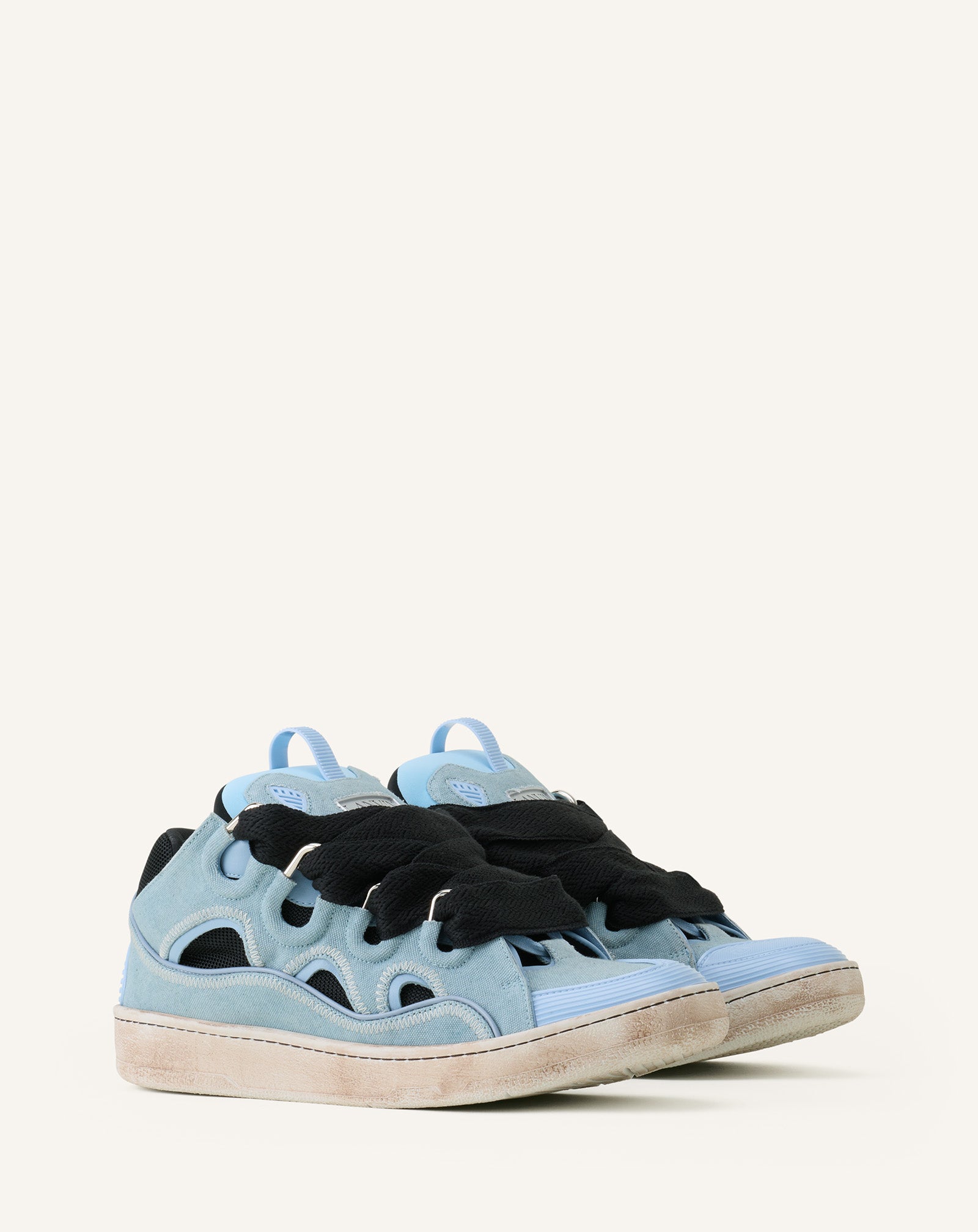 Navy blue designer sneakers for men | Lanvin