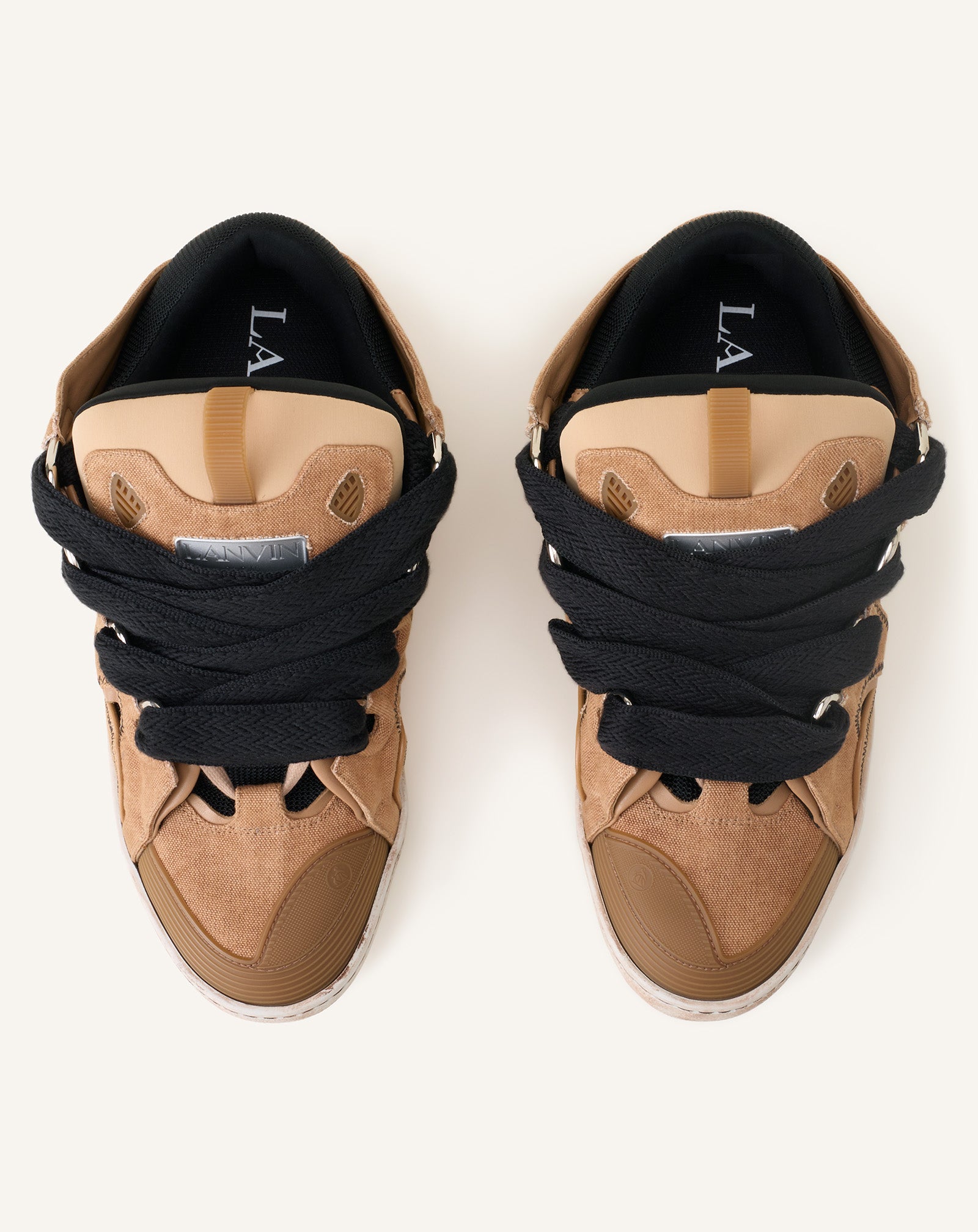Brown Curb Sneakers In Canvas | Lanvin