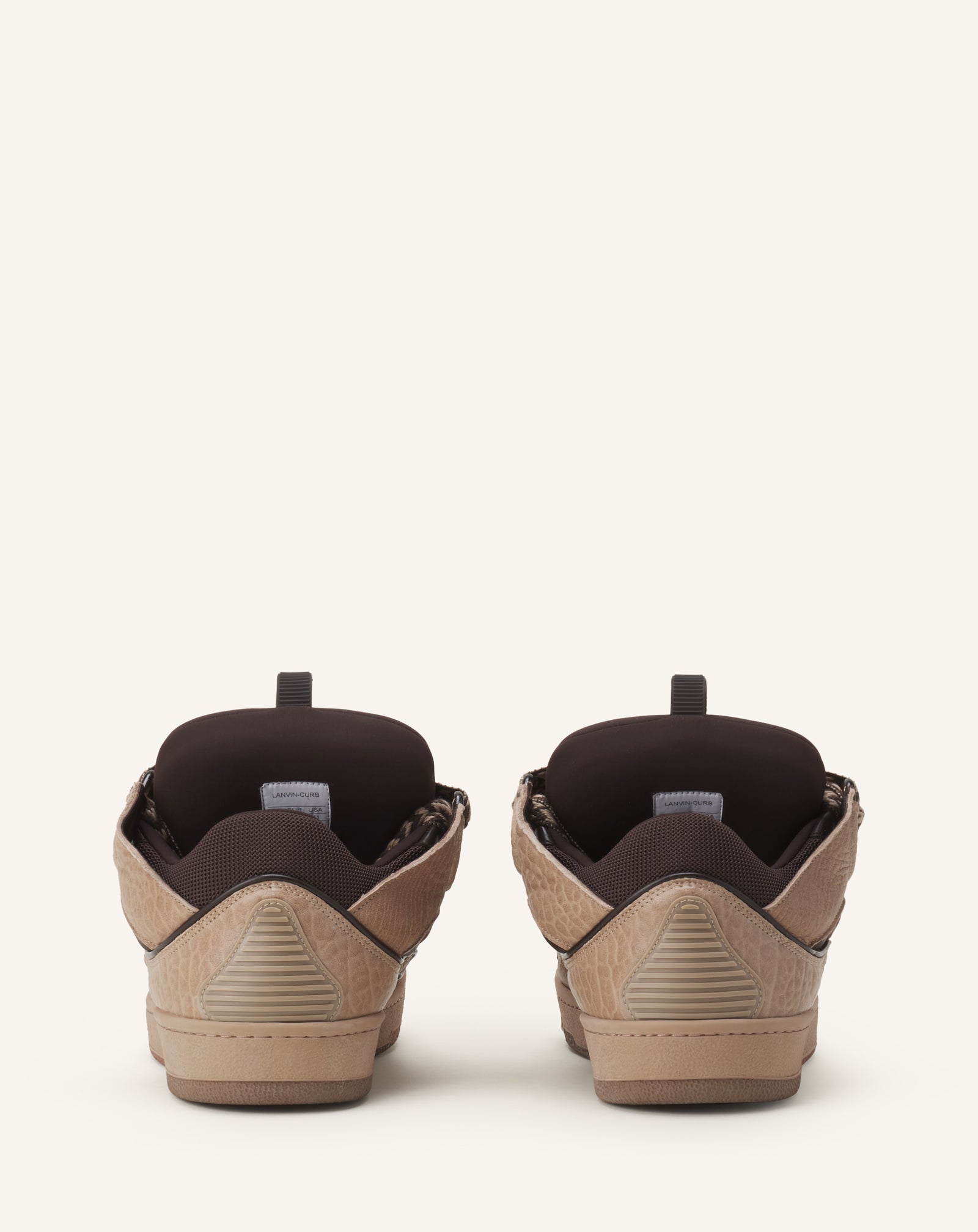 BEIGE CURB SNEAKERS IN DINO-EFFECT LEATHER