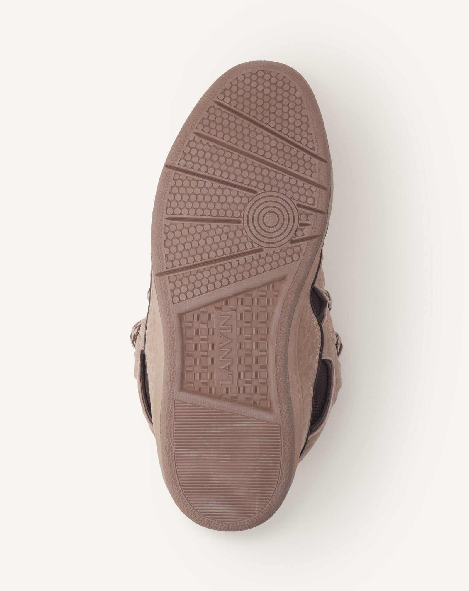 BEIGE CURB SNEAKERS IN DINO-EFFECT LEATHER