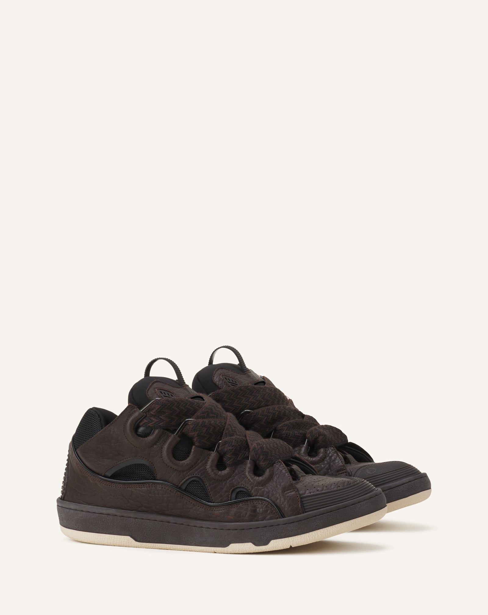 GREY CURB SNEAKERS IN DINO-EFFECT LEATHER