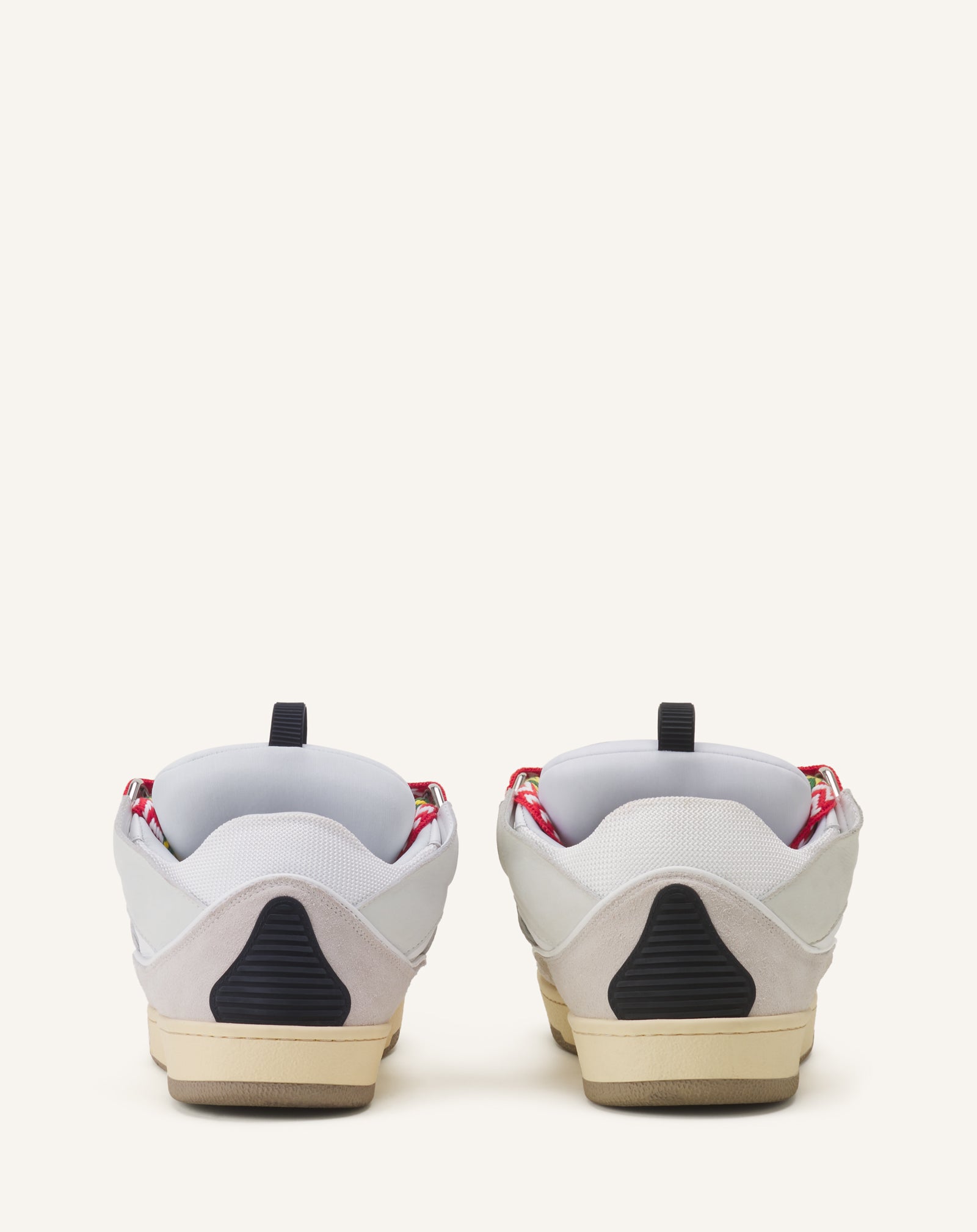 White Leather Curb Sneakers | Lanvin