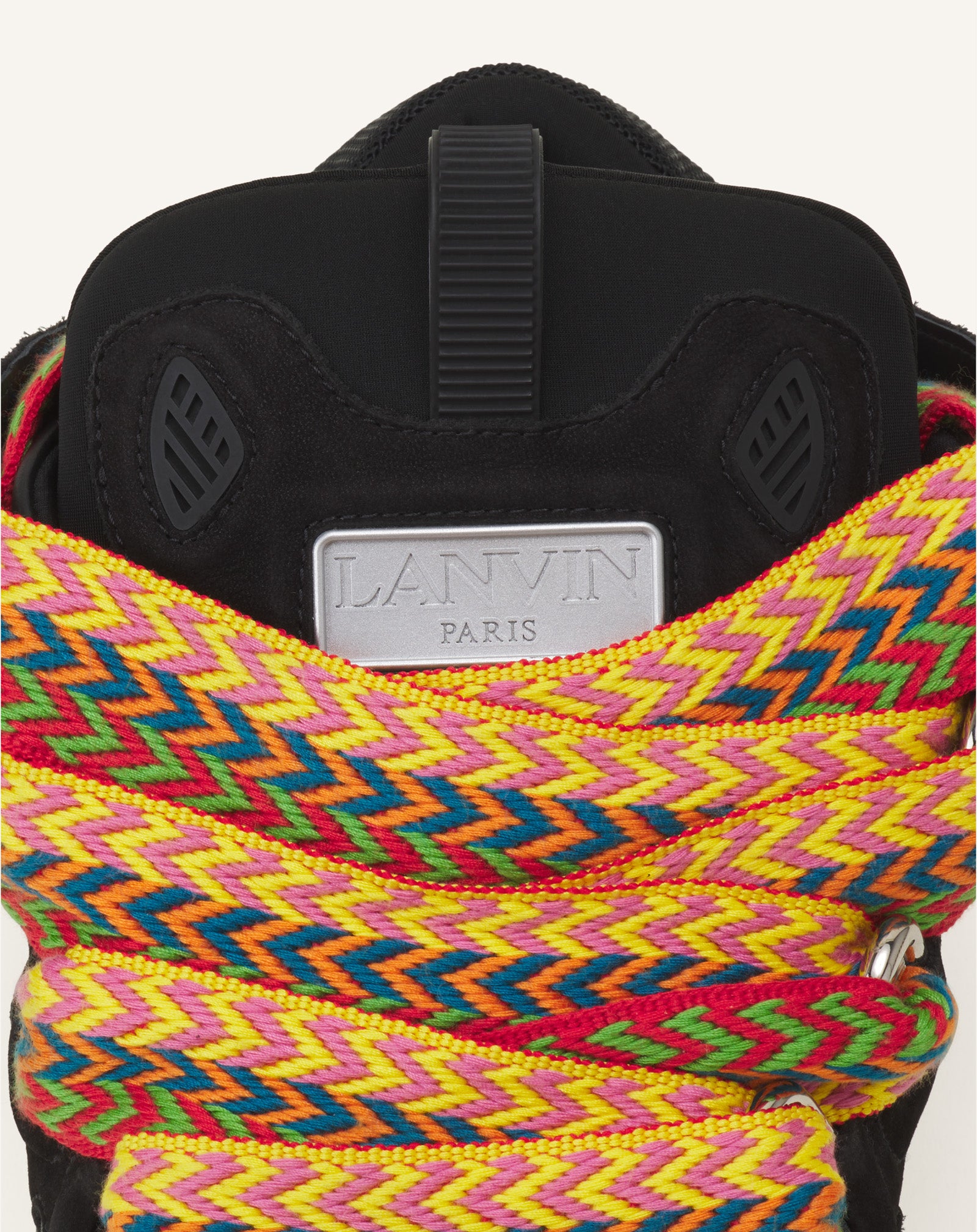 Black Leather Curb Sneakers | Lanvin