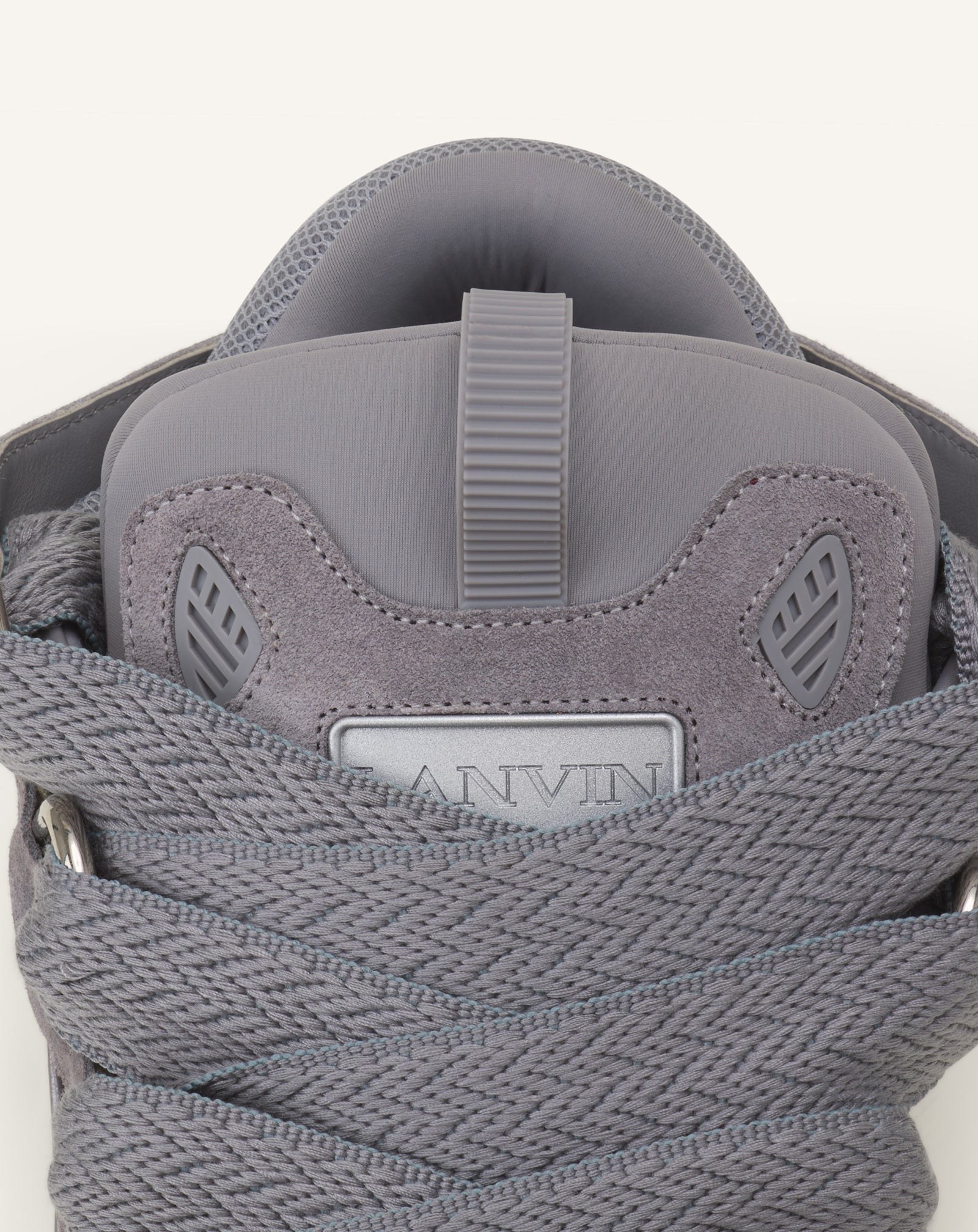 Grey Curb Sneakers In Monochrome Suede | Lanvin