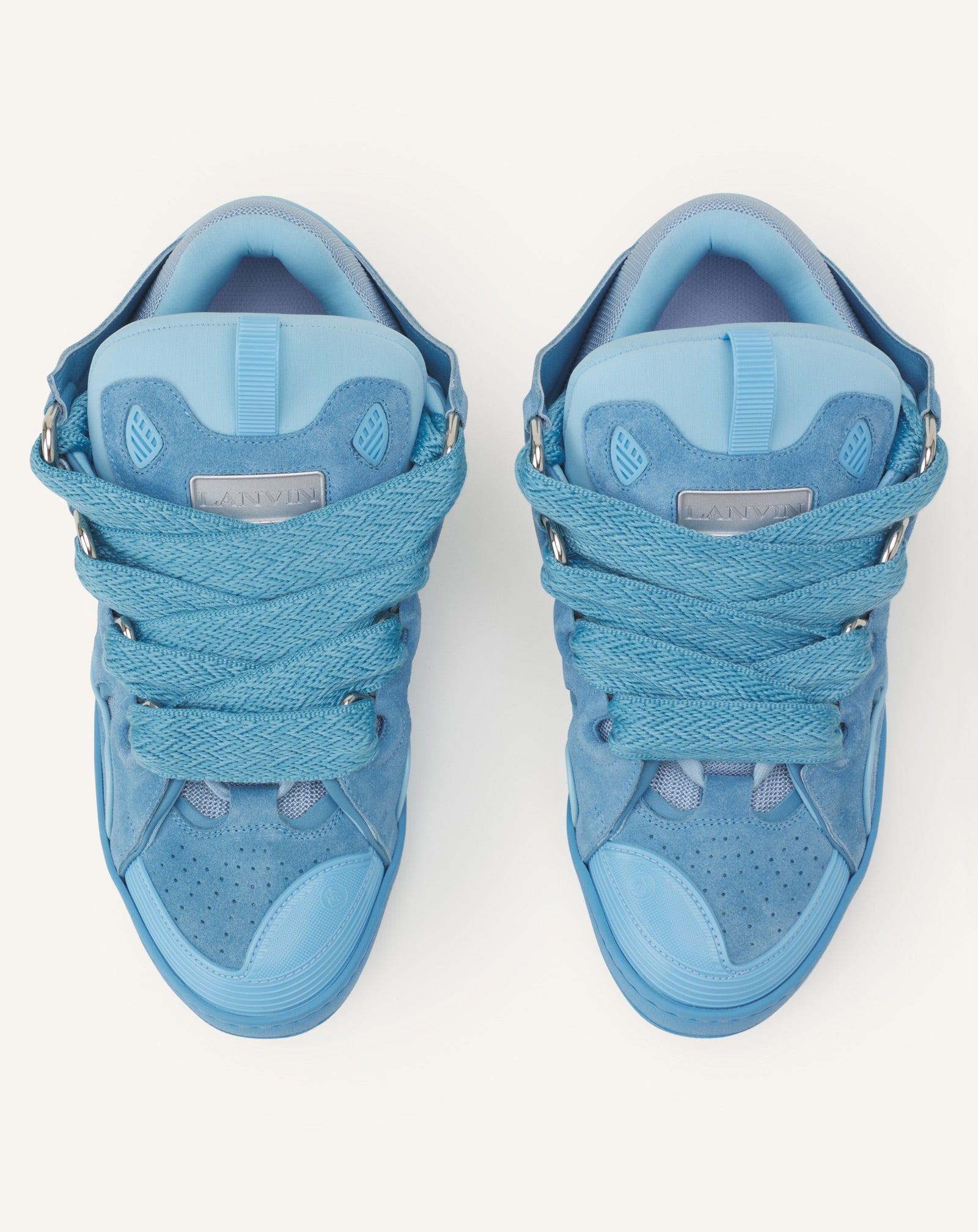 Blue Curb Sneakers In Monochrome Suede | Lanvin