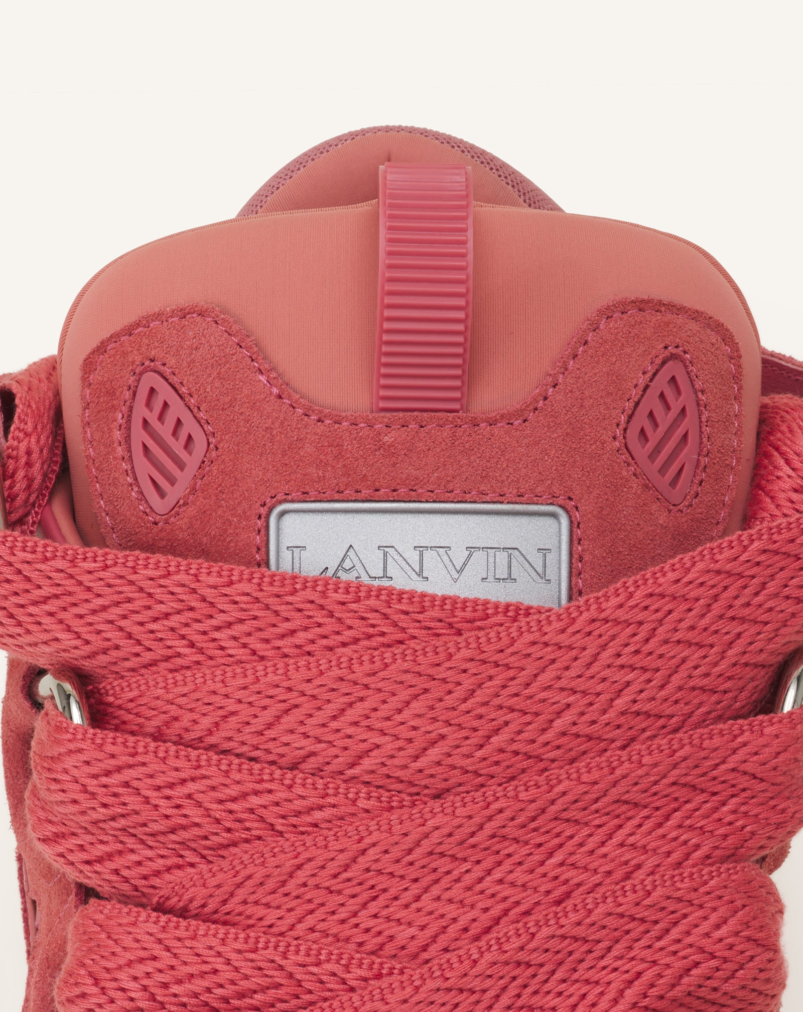 Pink Curb Sneakers In Monochrome Suede | Lanvin