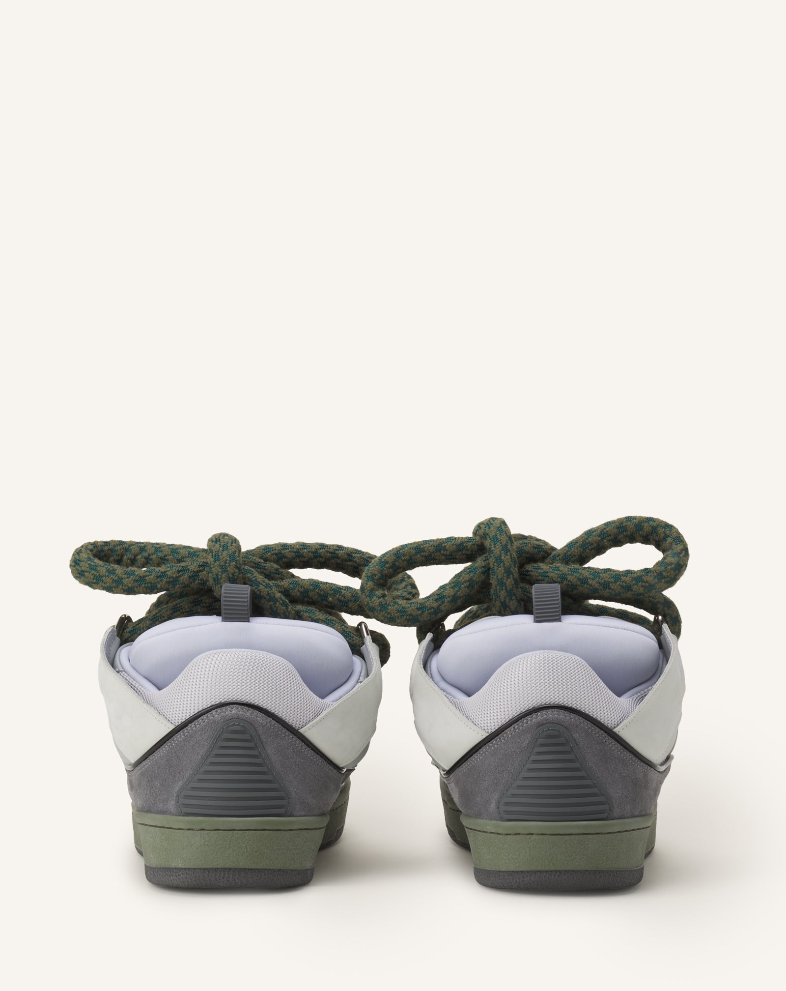 GREY CURB SNAKE SNEAKERS IN LEATHER