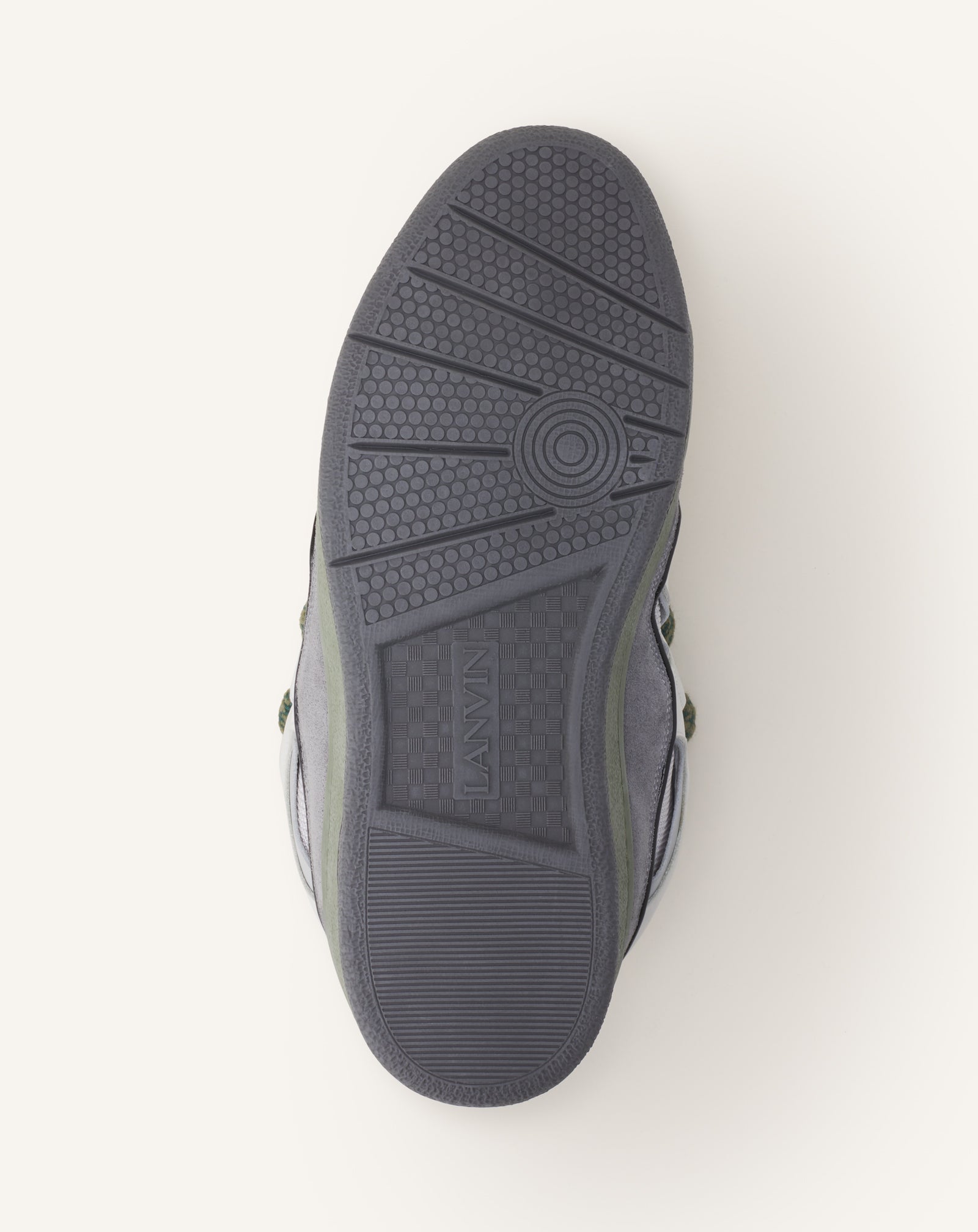 GREY CURB SNAKE SNEAKERS IN LEATHER