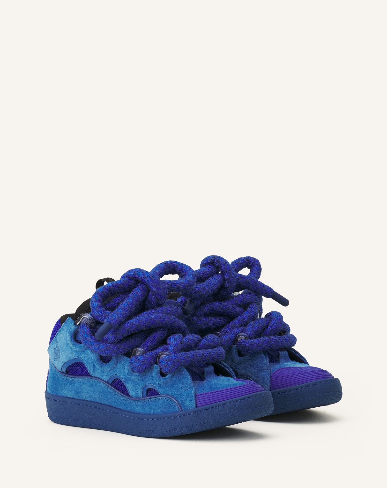 CURB SNEAKERS IN LEATHER WITH SNAKE LACES