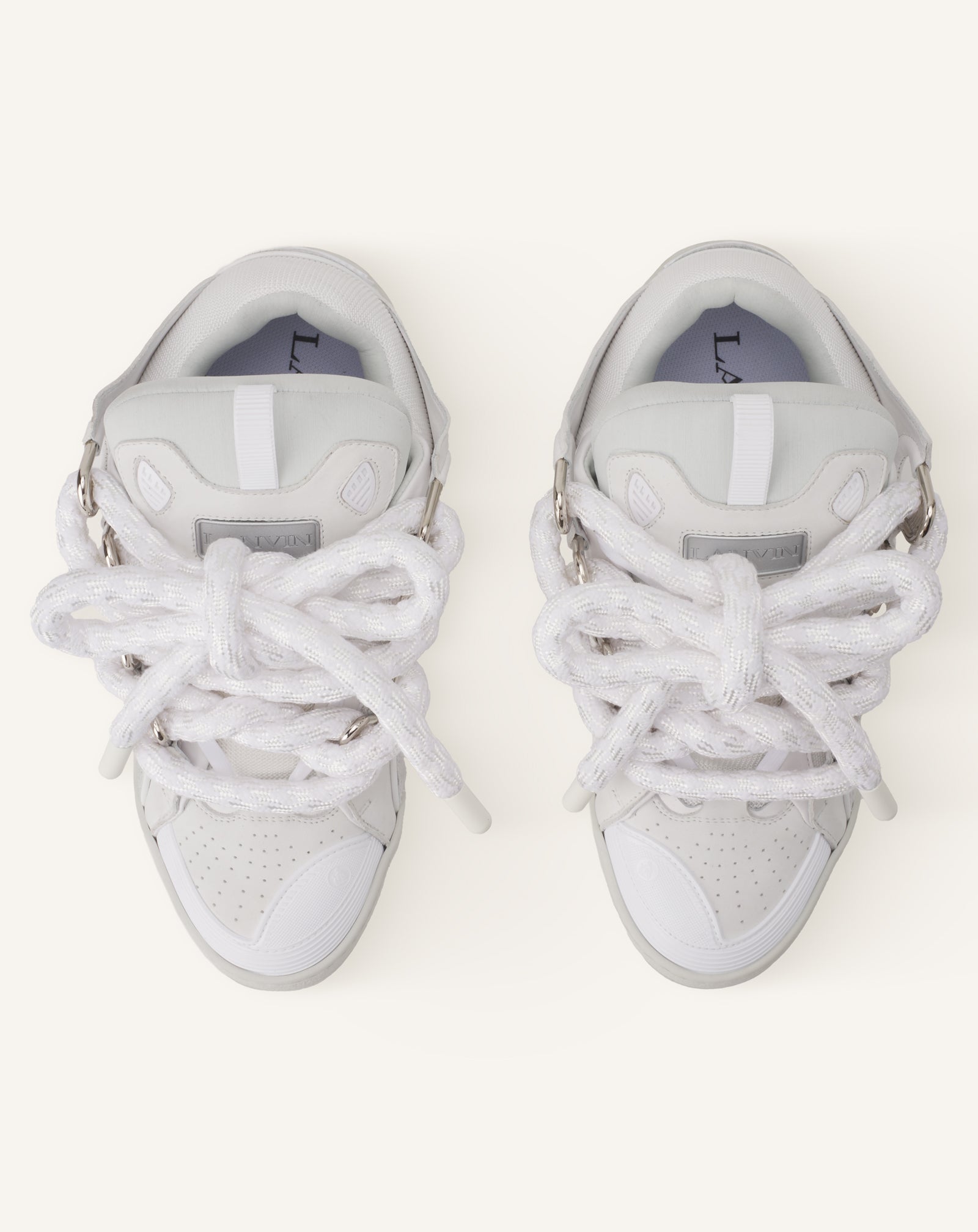 WHITE CURB SNAKE SNEAKERS IN LEATHER