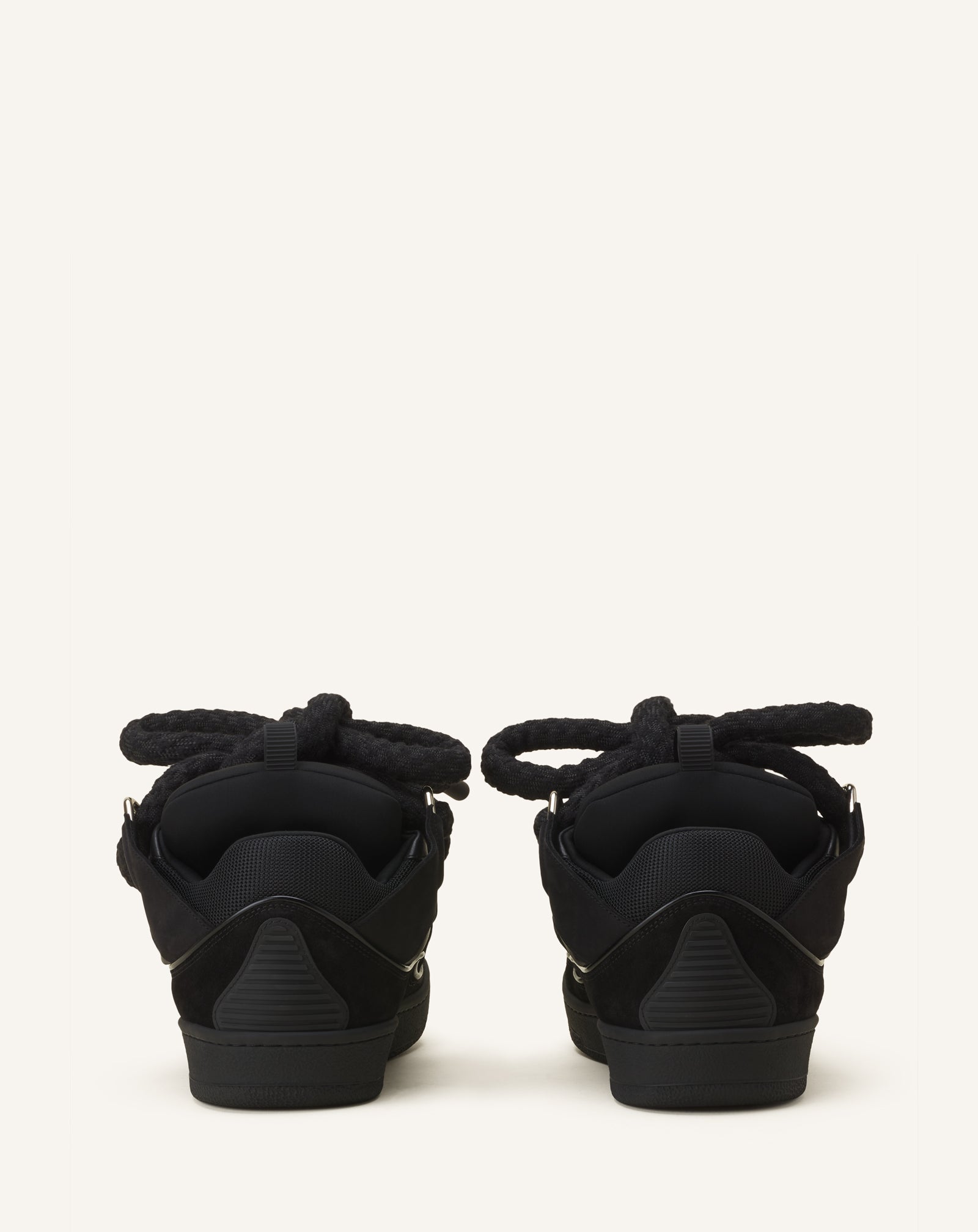 BLACK CURB SNAKE SNEAKERS IN LEATHER