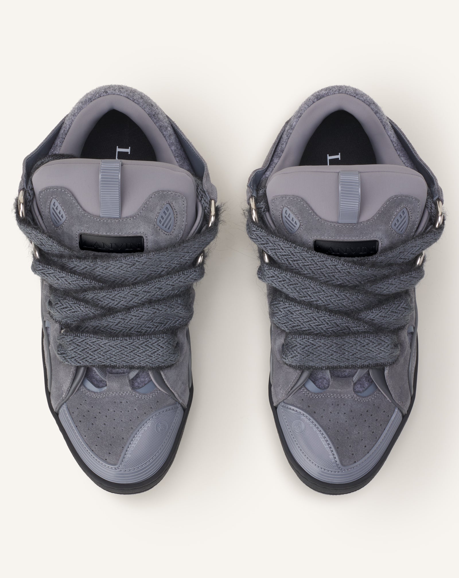 BLACK CURB SNEAKERS IN FELT