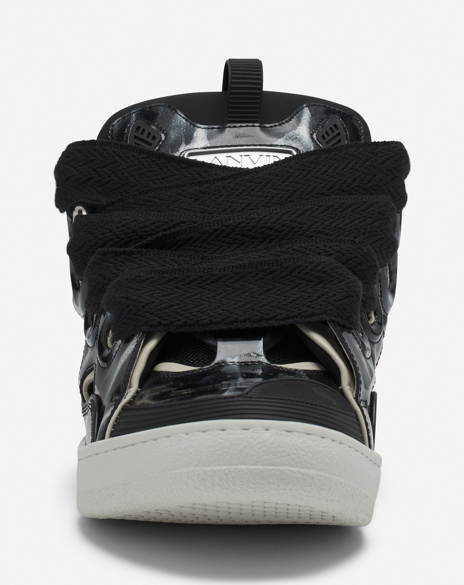 CURB LEATHER SNEAKERS WITH SPARKLES