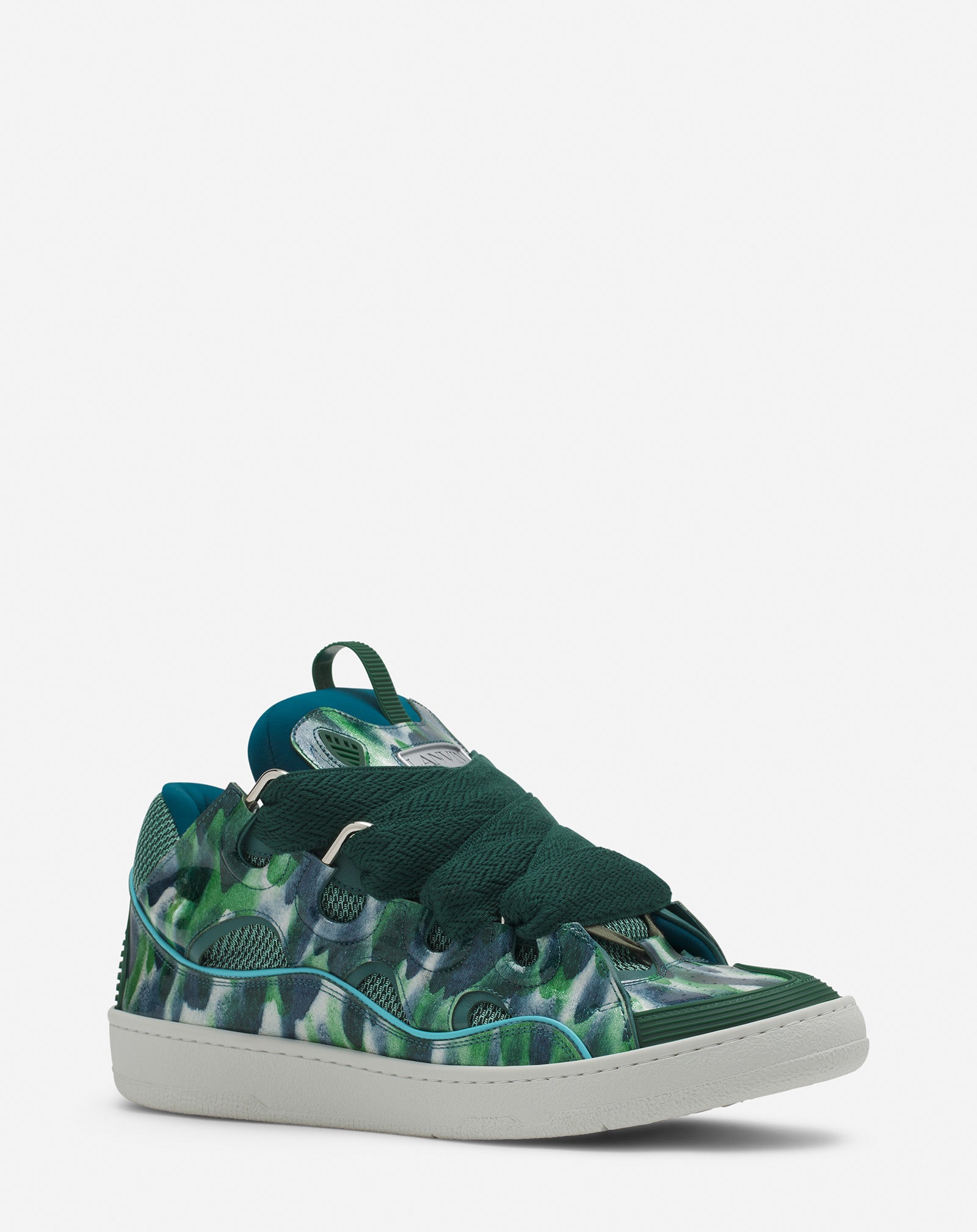 CURB LEATHER SNEAKERS WITH SPARKLES