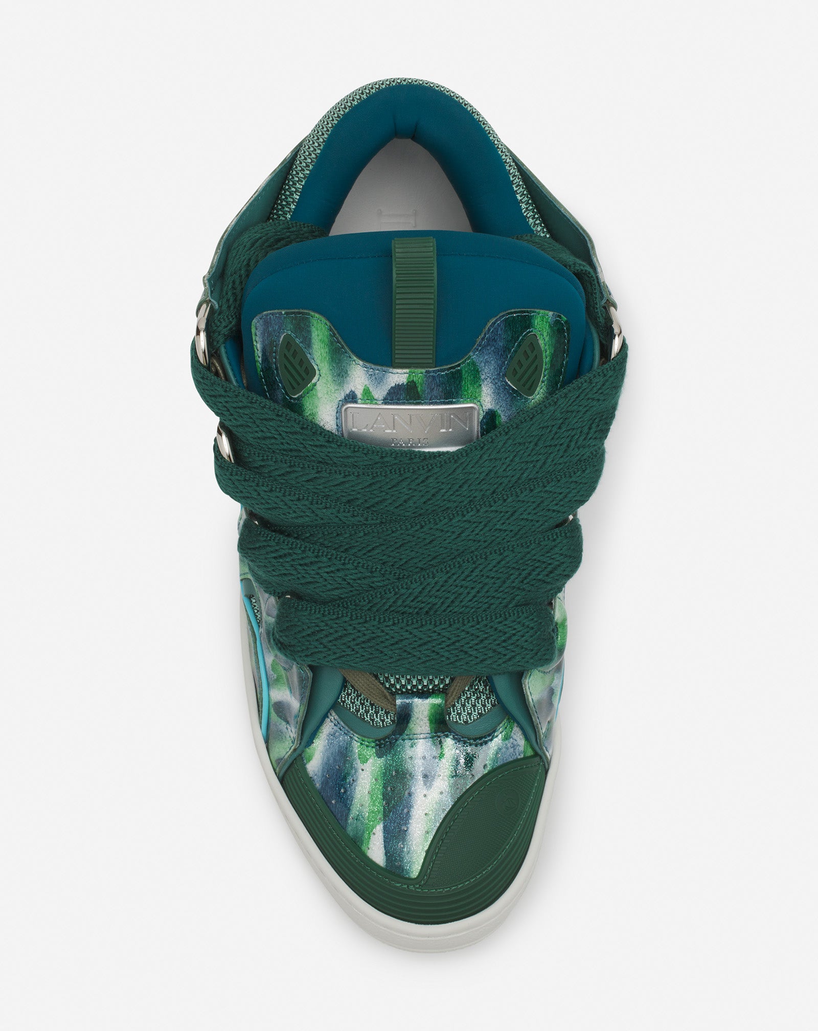 CURB LEATHER SNEAKERS WITH SPARKLES