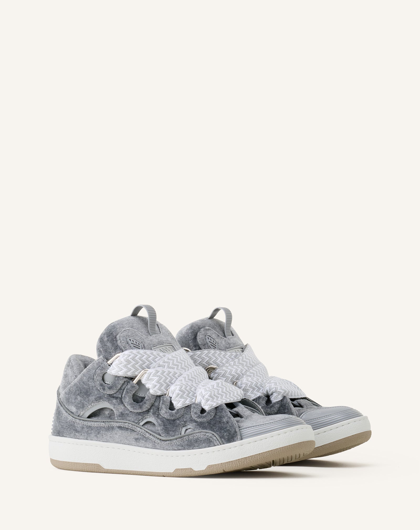 靴 lanvins size 28cm grey white Curb Sneakers En Jersey Grey | Lanvin