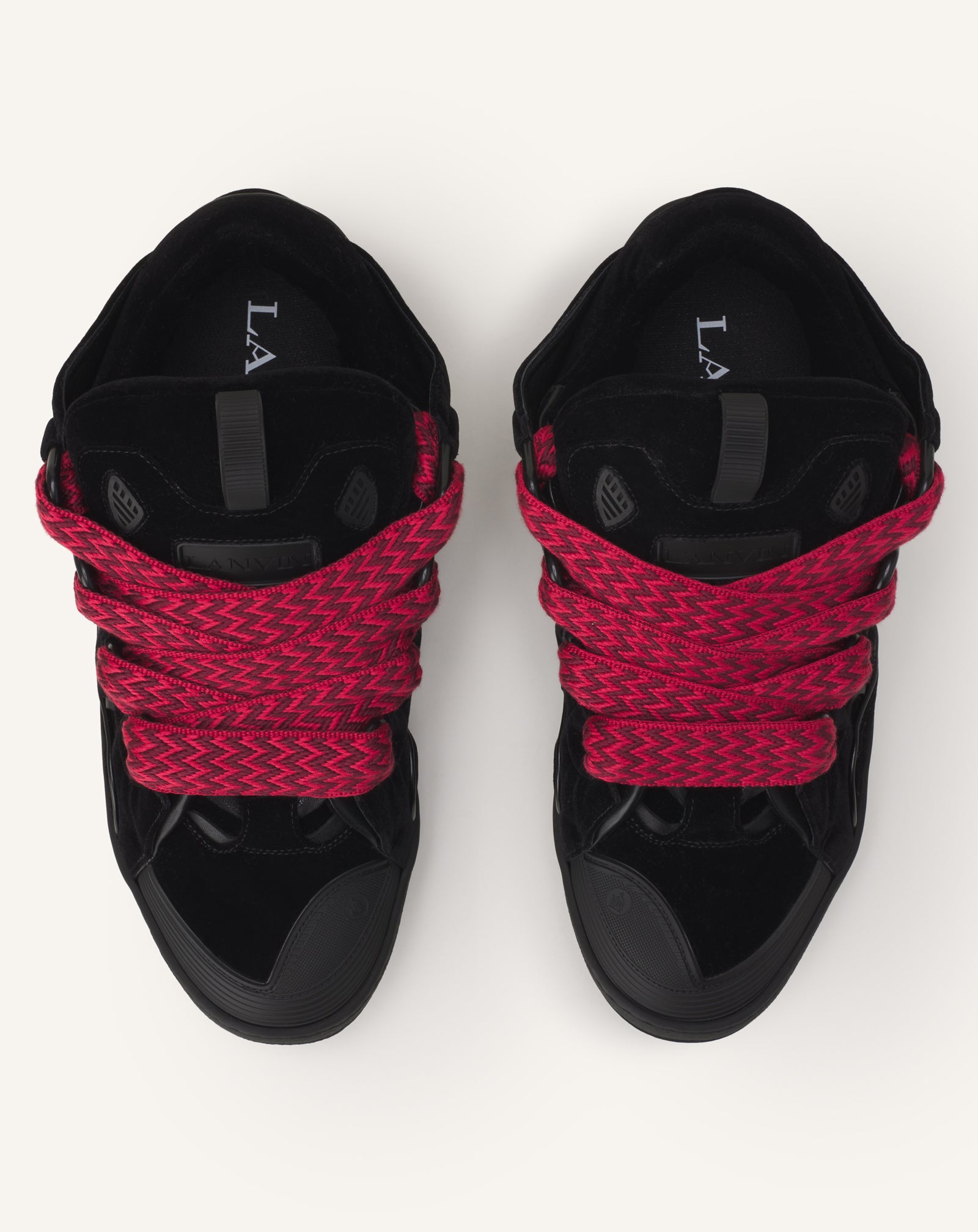 BLACK CURB SNEAKERS IN VELVET