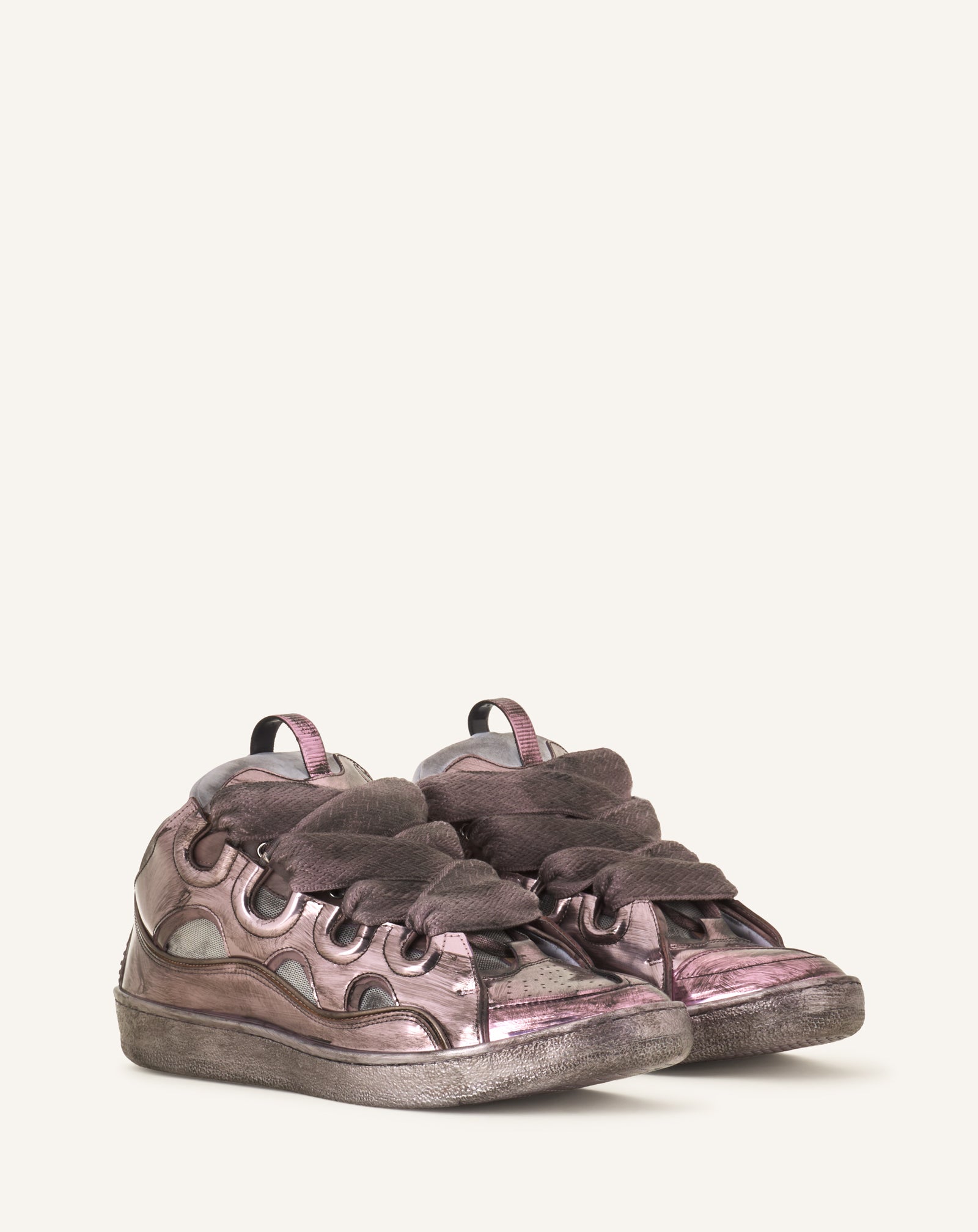 CURB SNEAKERS IN METALLIC TECHNICAL FABRIC
