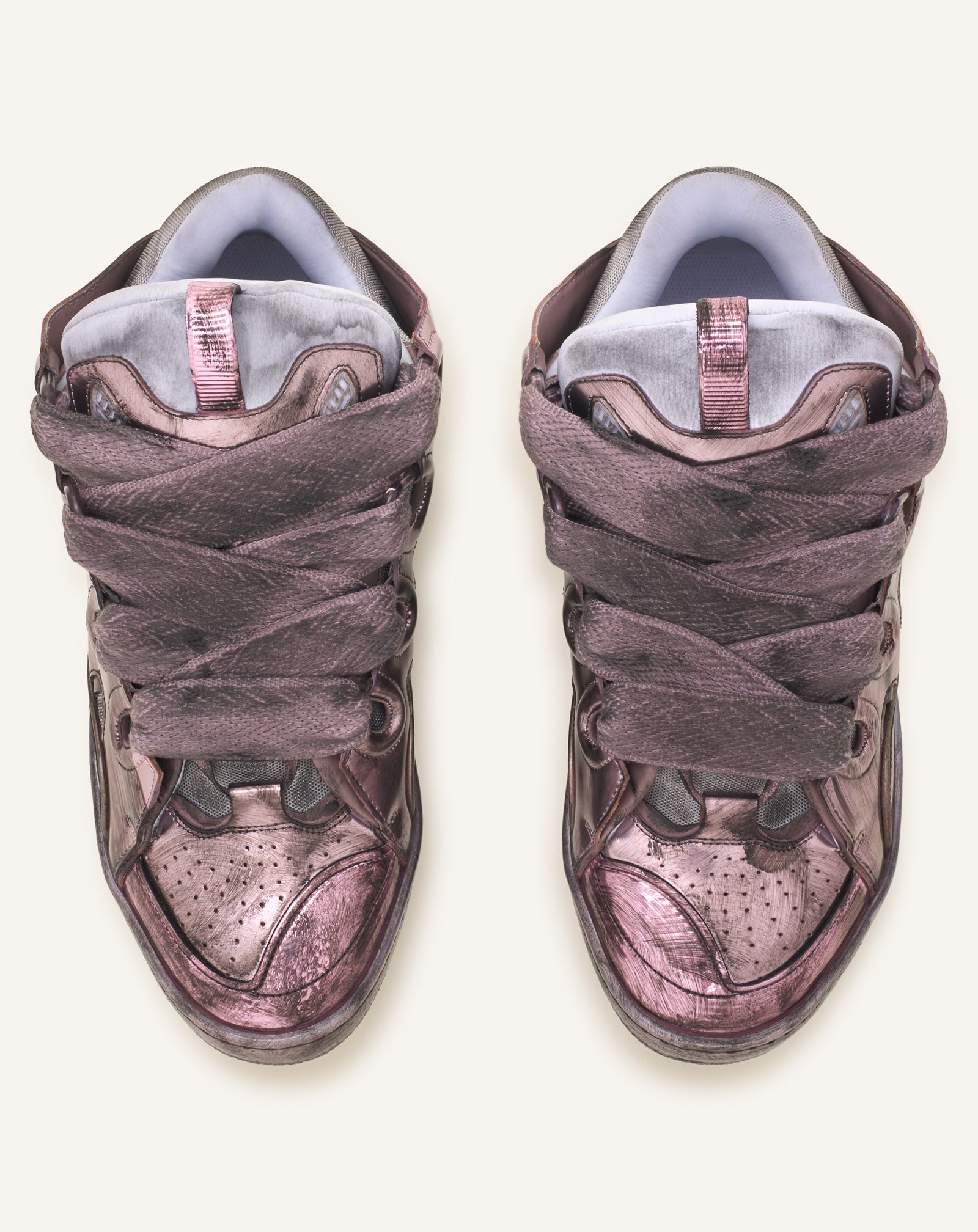 PINK CURB SNEAKERS IN METALLIC TECHNICAL FABRIC