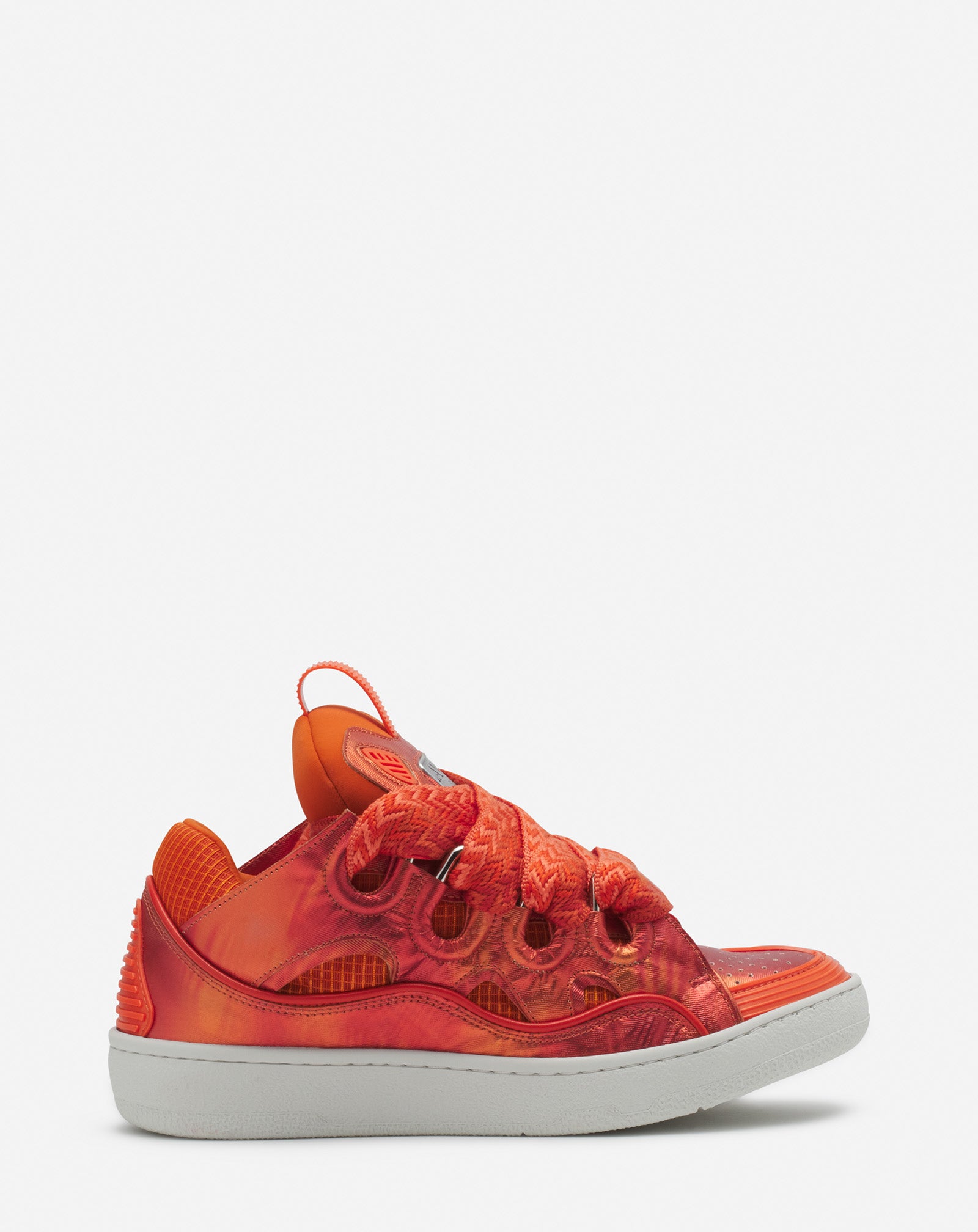 CURB HOLOGRAM-EFFECT LEATHER SNEAKERS FU-SKDK12-MOIR-P25503635