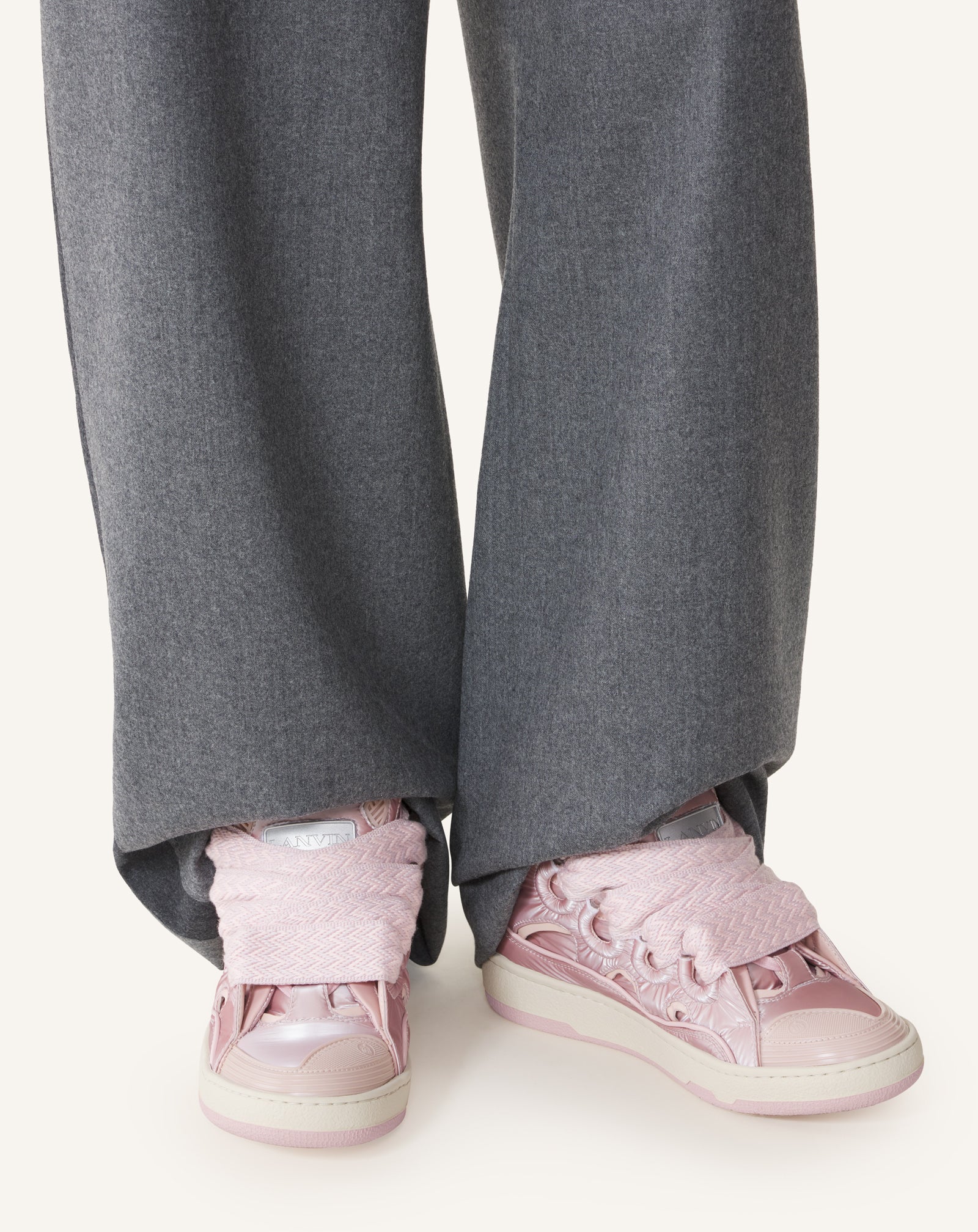 Pink Curb Sneakers In Nylon | Lanvin