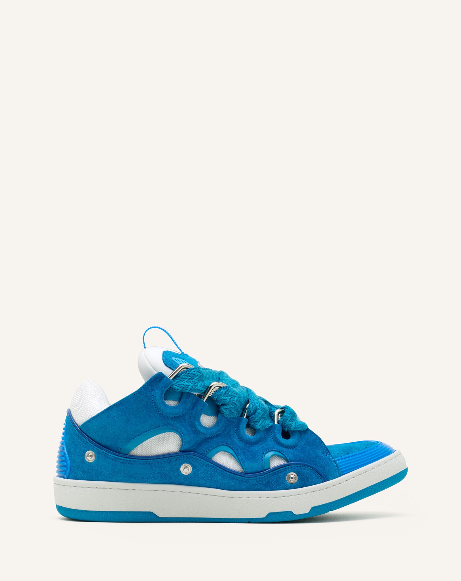 Blue Curb Patch Sneakers In Leather | Lanvin