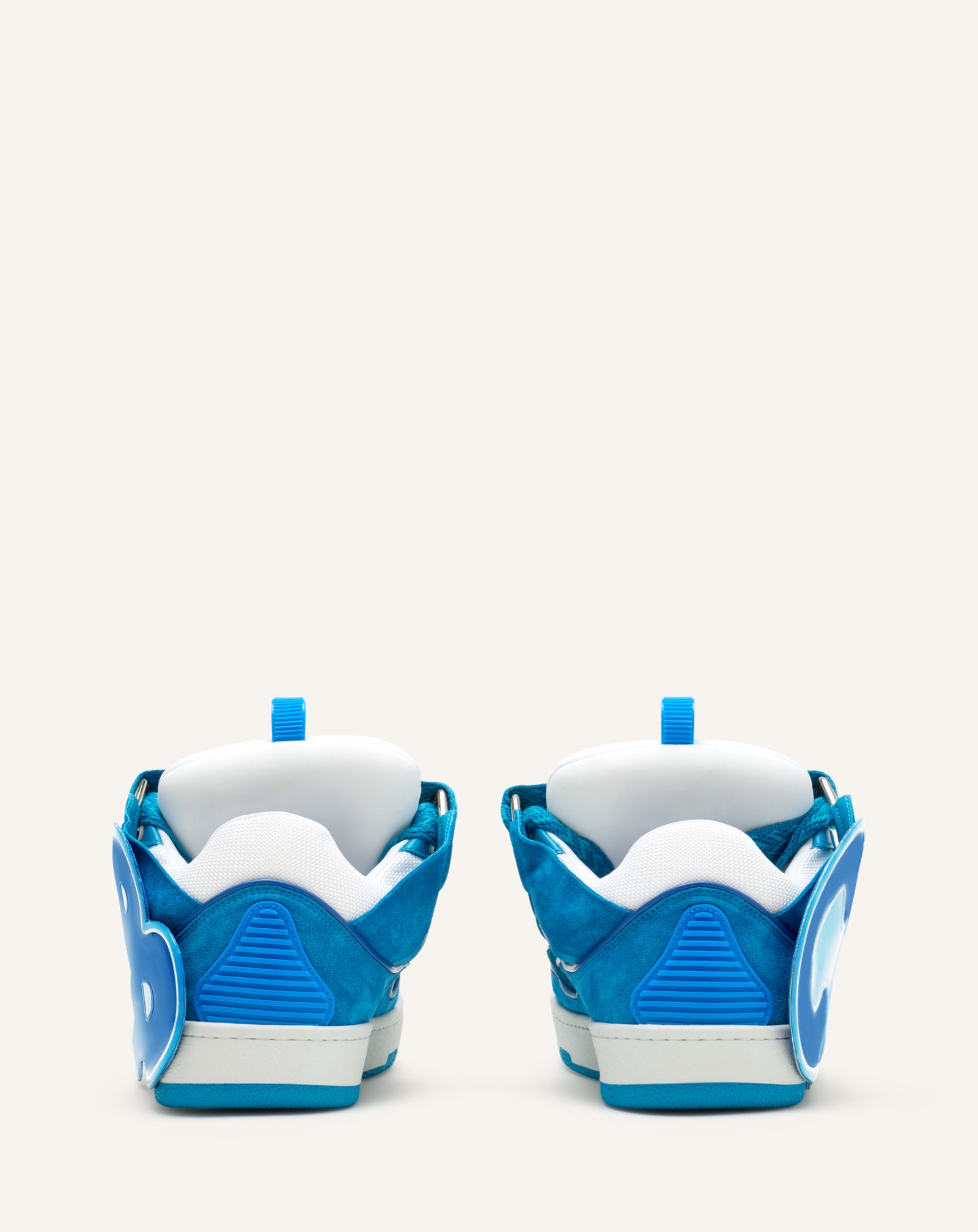 Curb Sneakers En Cuir À Patch Blue | Lanvin